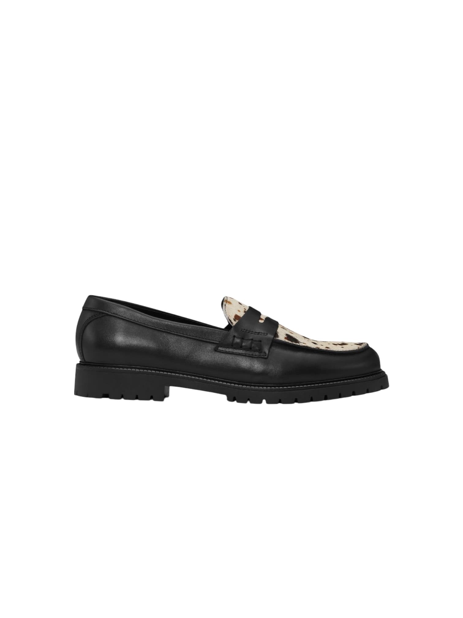 LES DEUX Les Deux Taylor AOP Loafer mocassini in pelle da uomo - black - 3