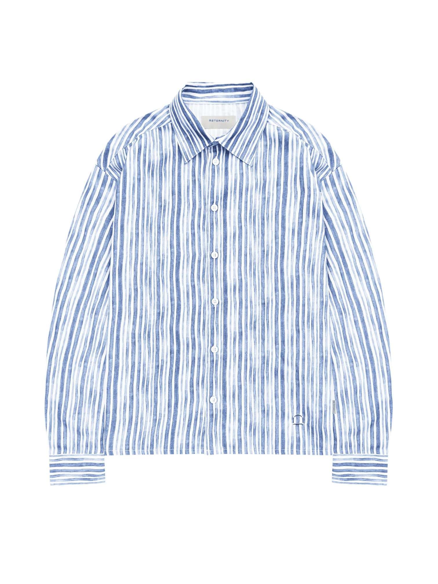 RETERNITY Reternity Watercolor shirt camicia a righe boxy fit - Blue - 8