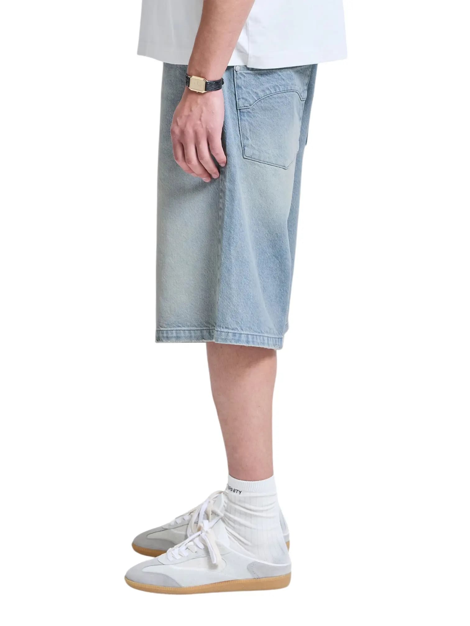 RETERNITY Reternity Essentials jorts pantaloni corti di jeans con vestibilita ampia - Light blue - 3