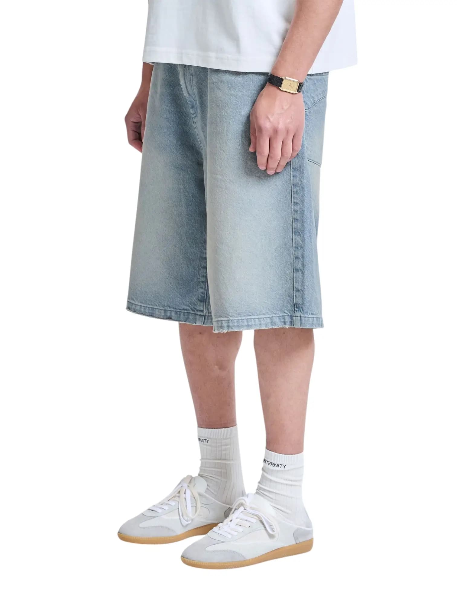 RETERNITY Reternity Essentials jorts pantaloni corti di jeans con vestibilita ampia - Light blue - 4