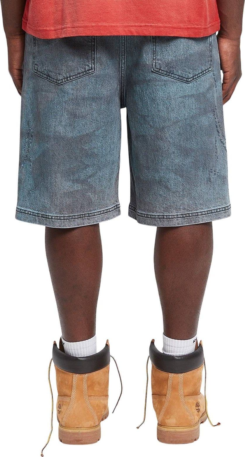 RETERNITY Reternity Painted artisan shorts in jeans gamba larga - washed grey - 5