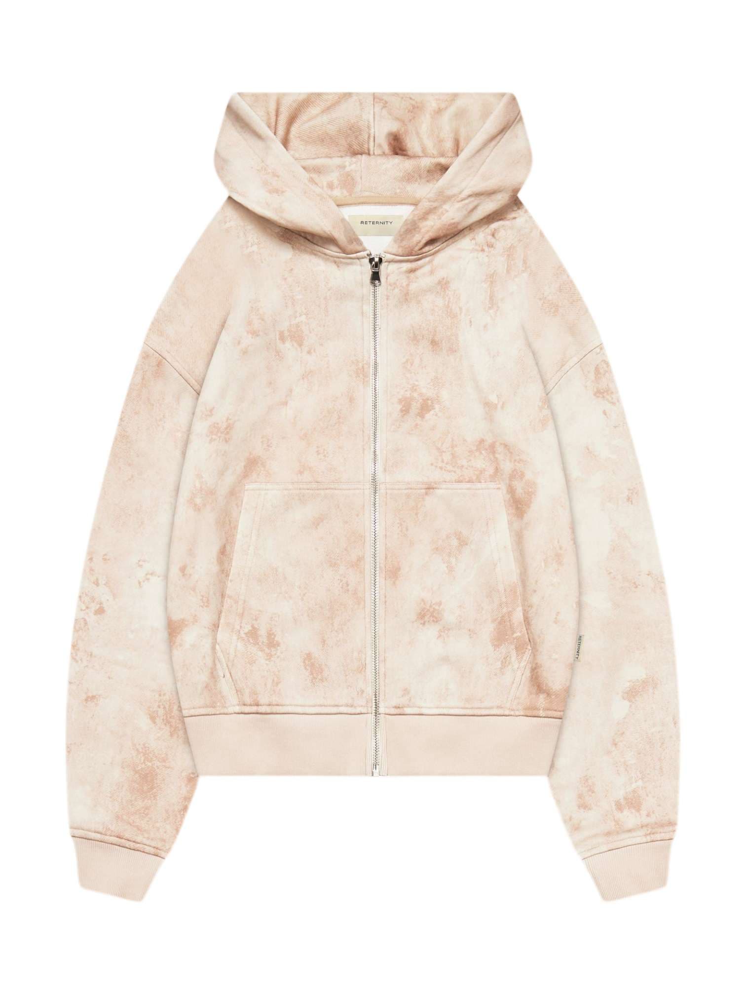 RETERNITY Reternity Deliria Zip Hoodie felpa con cappuccio e zip cropped fit - Sand - 8