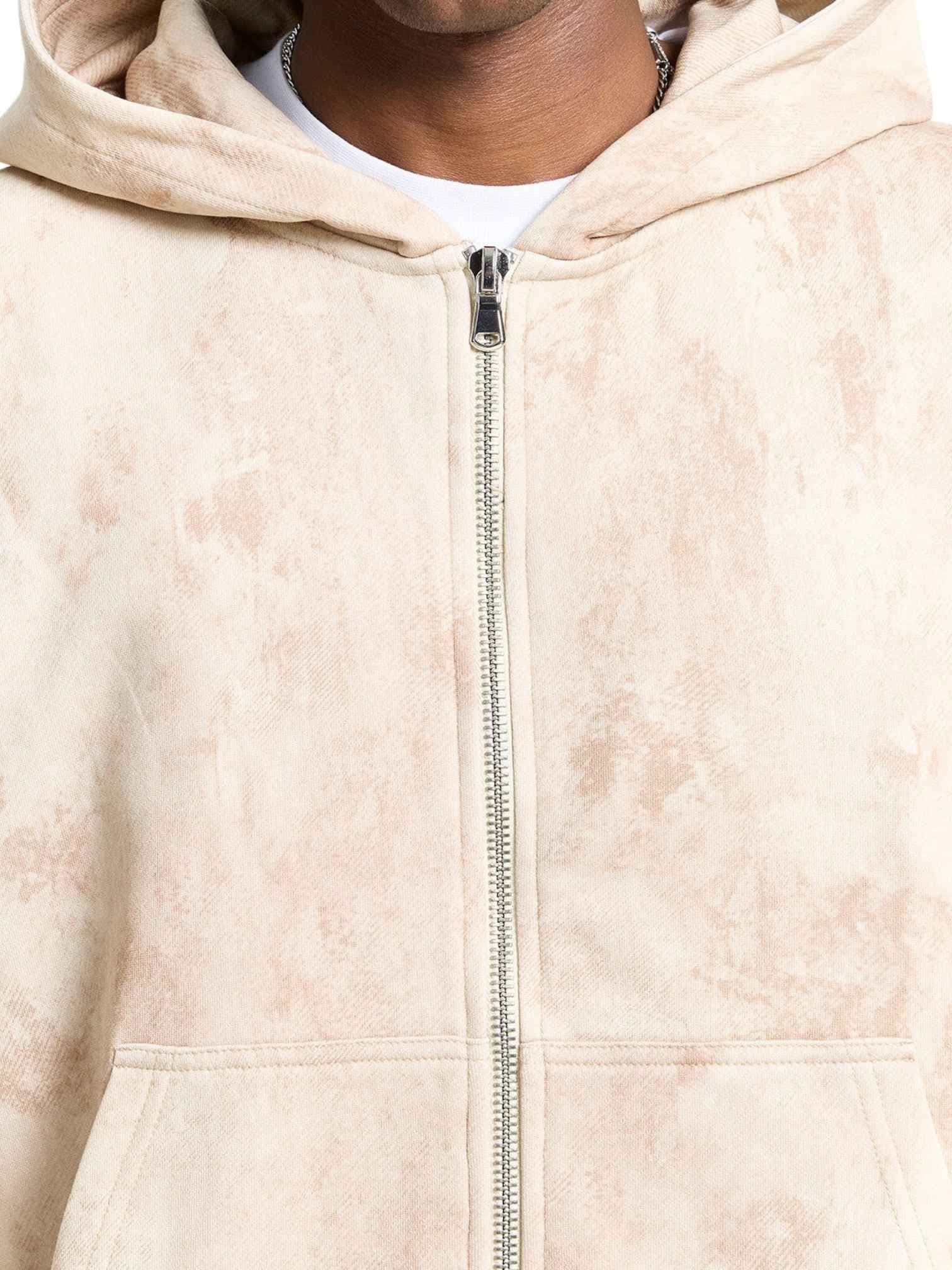 RETERNITY Reternity Deliria Zip Hoodie felpa con cappuccio e zip cropped fit - Sand - 7