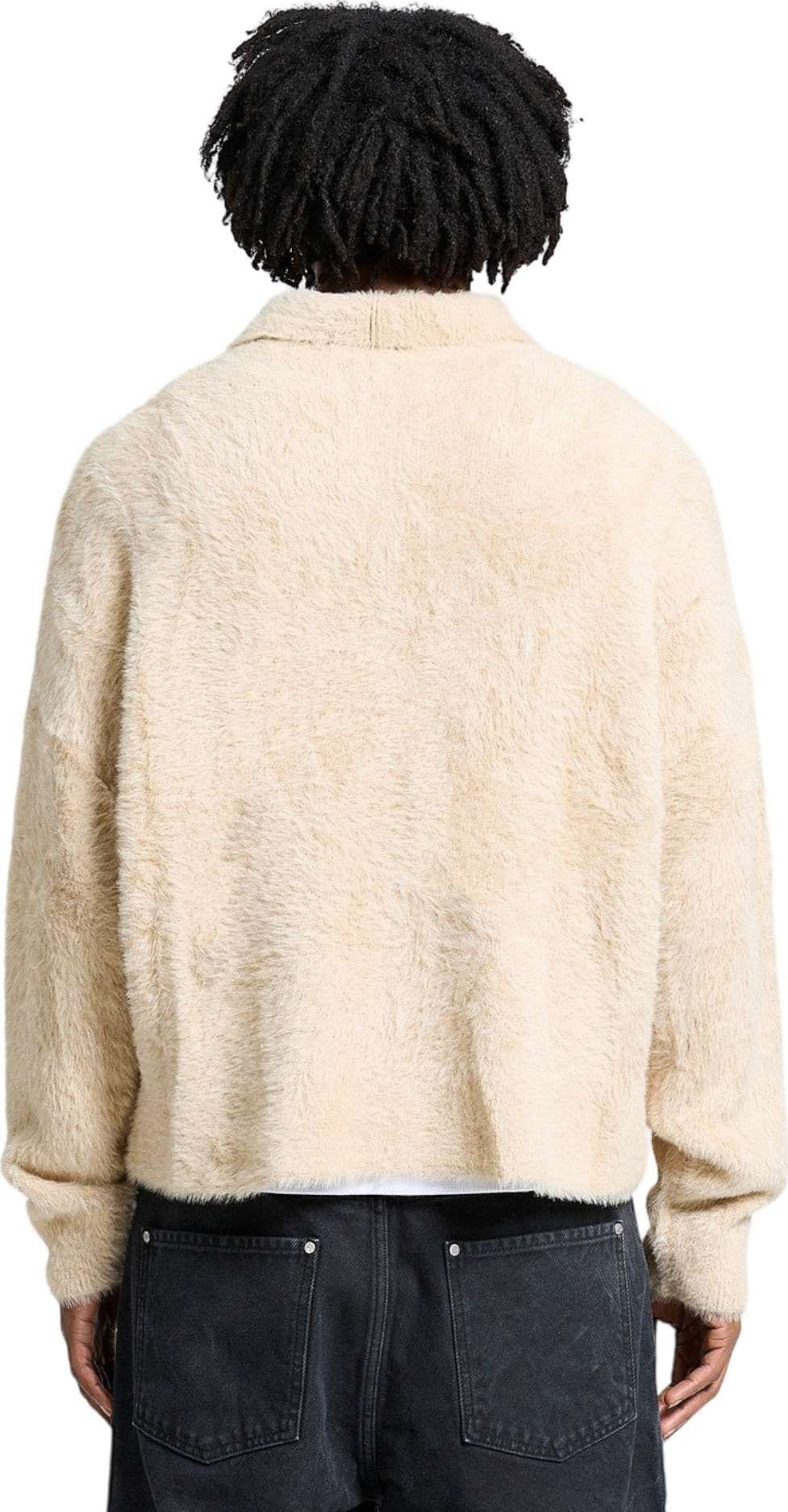 RETERNITY Reternity Clair furry knit polo sweater maglione reversibile peloso con colletto con fit cropped - Sand - 6