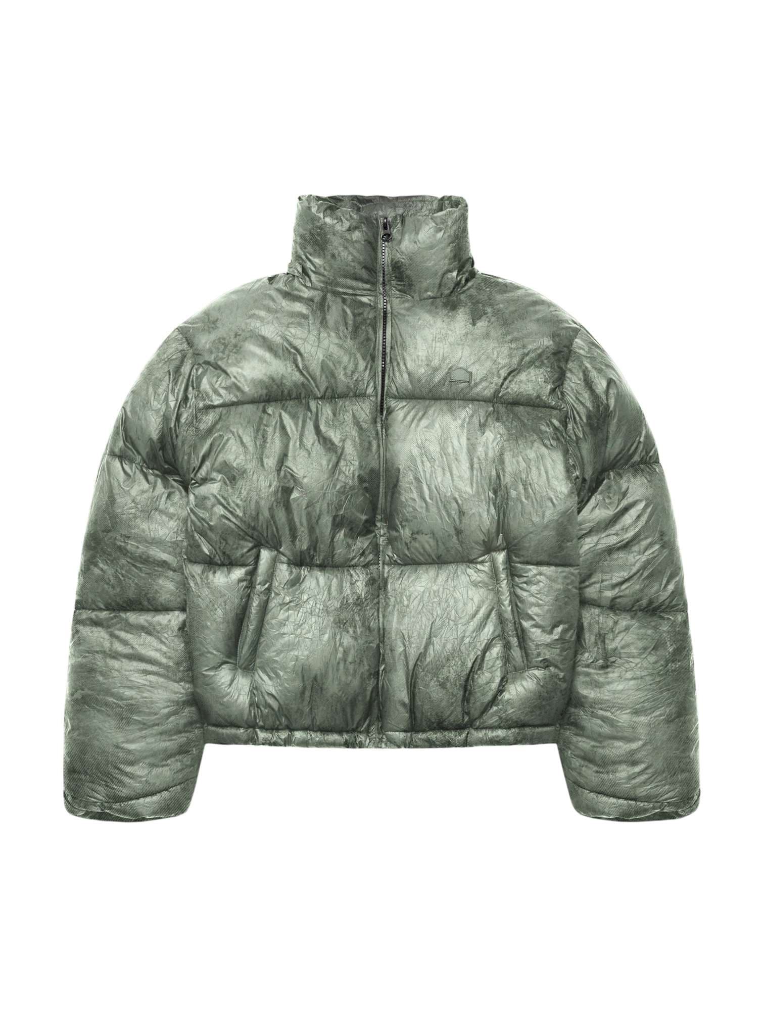 RETERNITY Reternity Wrinkled puffer jacket piumino invernale con cappuccio - Deliria green - 8