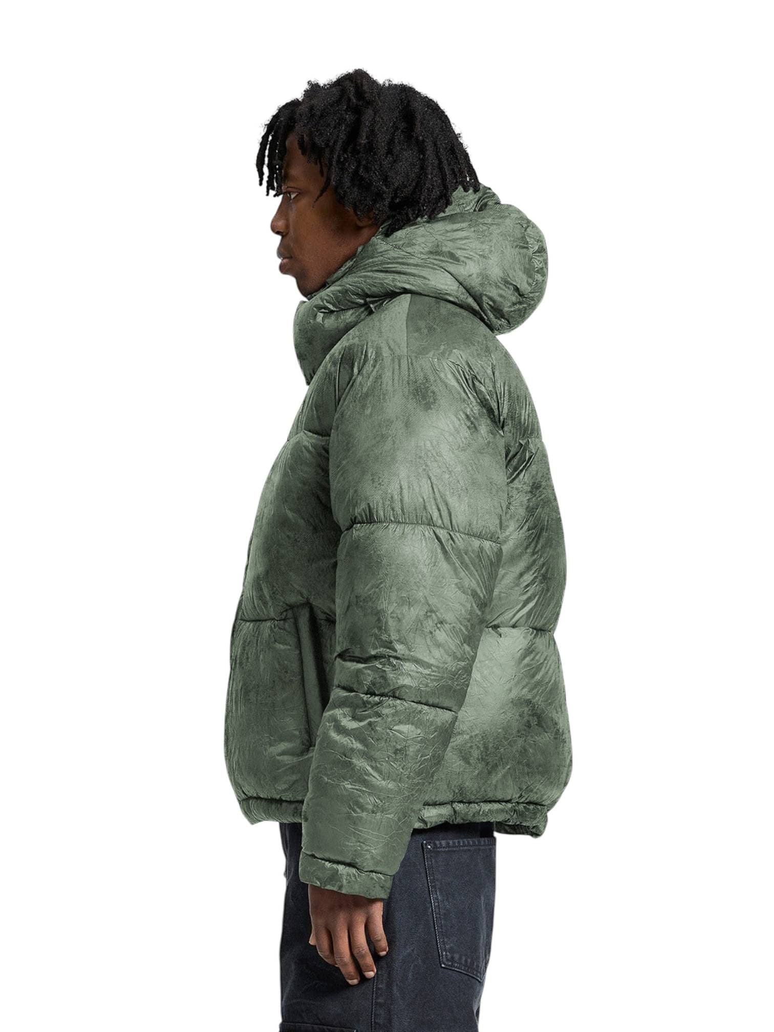 RETERNITY Reternity Wrinkled puffer jacket piumino invernale con cappuccio - Deliria green - 4