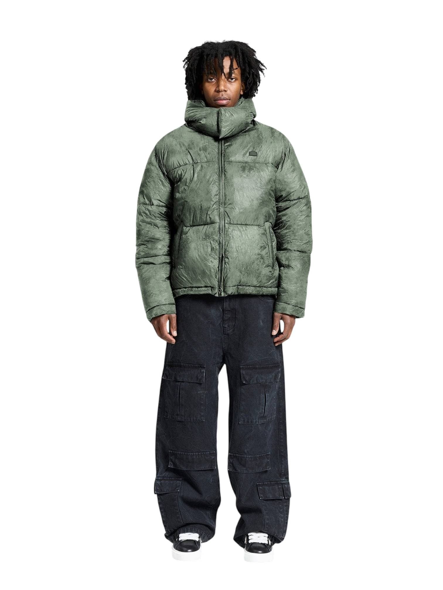 RETERNITY Reternity Wrinkled puffer jacket piumino invernale con cappuccio - Deliria green - 6