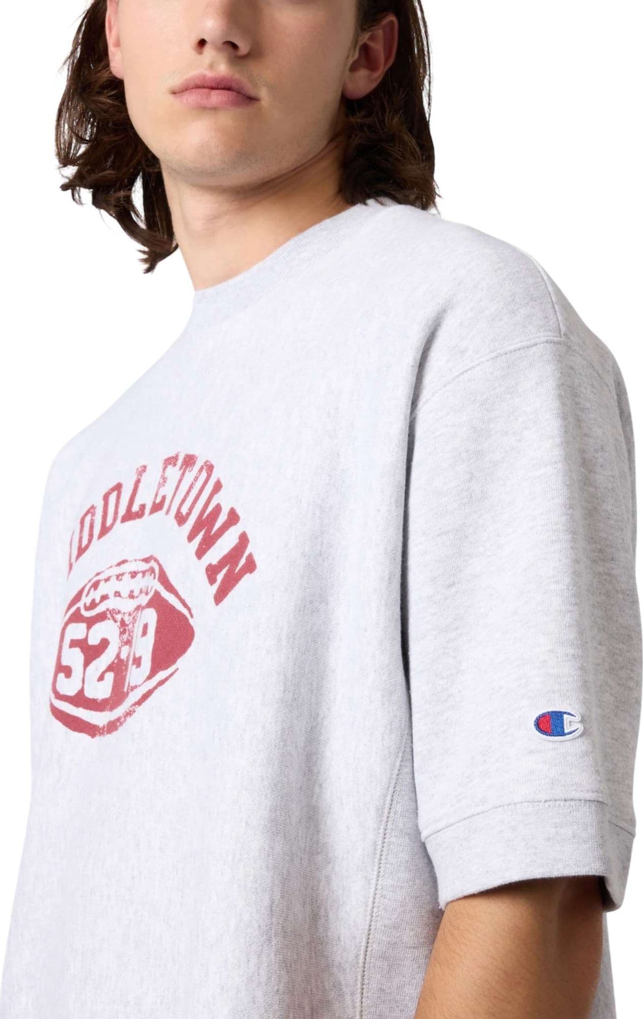 CHAMPION ARCHIVE Champion Reverse weave S/S Crew Sweatshirt felpa maniche corte - heather grey - 4