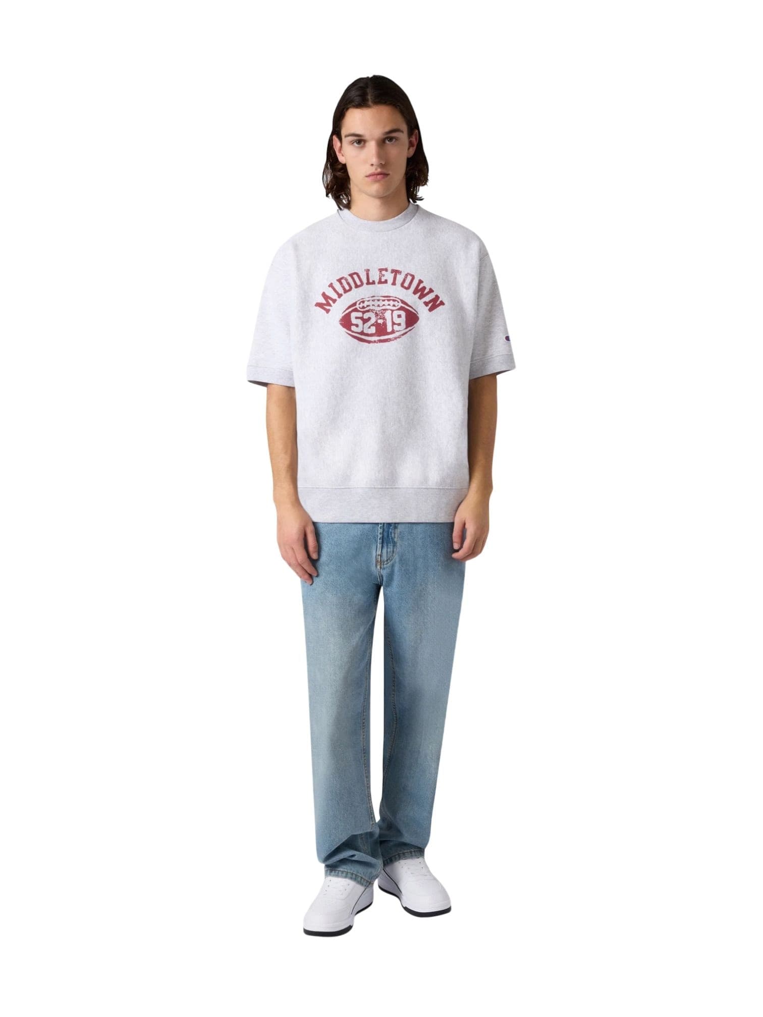 CHAMPION ARCHIVE Champion Reverse weave S/S Crew Sweatshirt felpa maniche corte - heather grey - 5