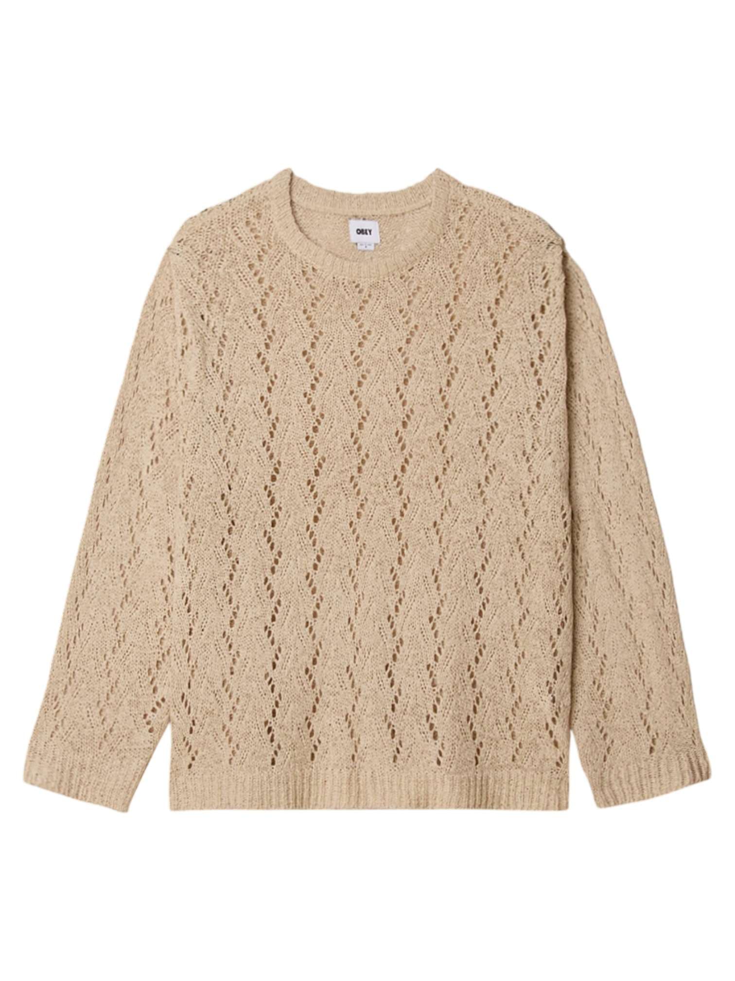 OBEY Obey Shimoda tape yarn sweater maglioncino in crochet leggero - natural - 5
