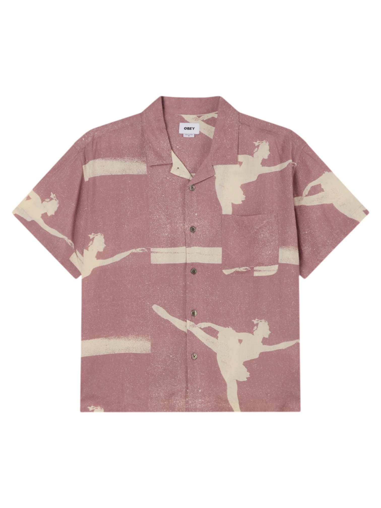 OBEY Obey Jacques cuban shirt camicia maniche corte - mauve multi - 3