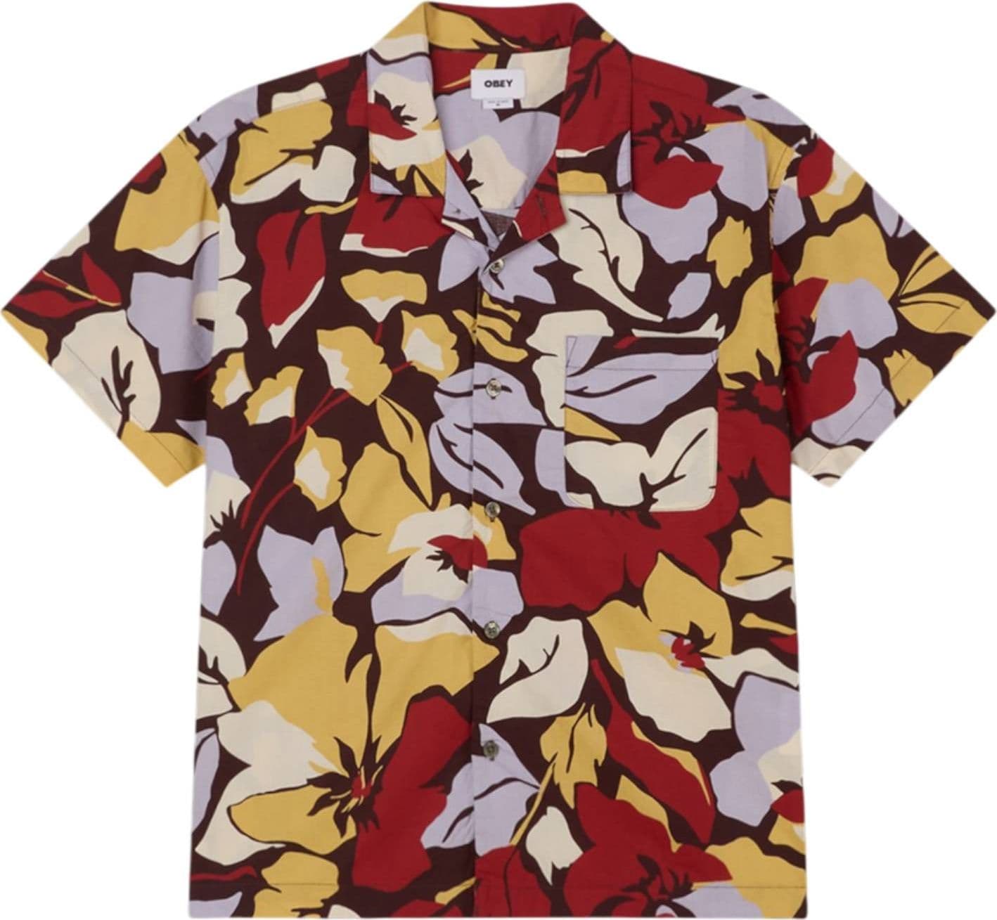OBEY Obey Maxwell cuban shirt camicia hawaiana maniche corte - chocolate multi - 4