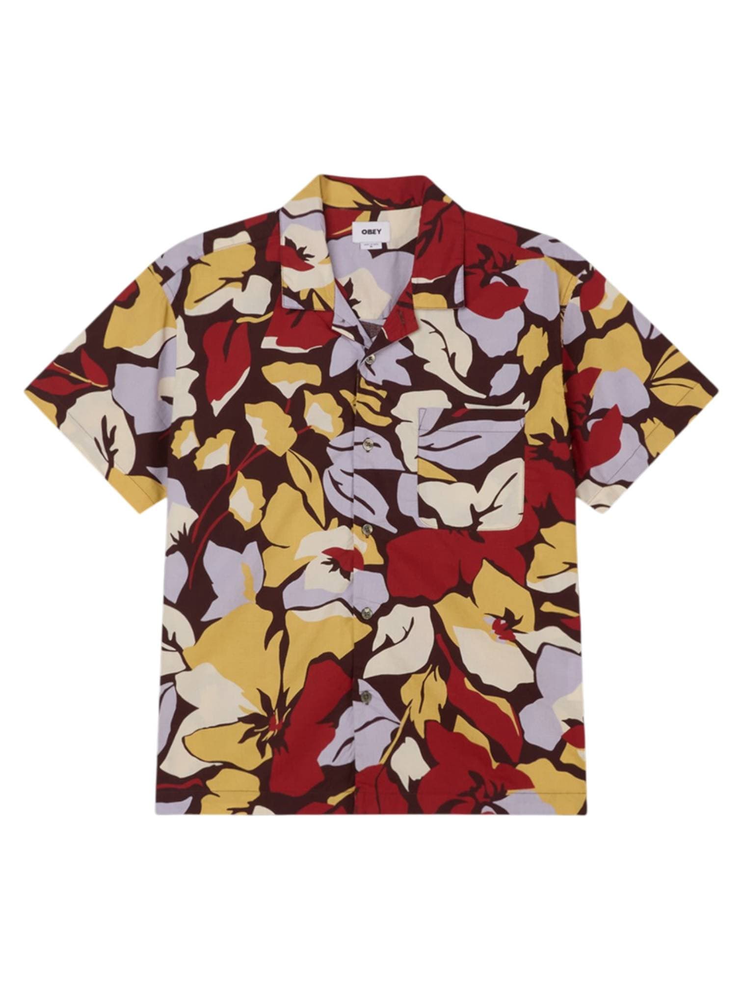 OBEY Obey Maxwell cuban shirt camicia hawaiana maniche corte - chocolate multi - 4