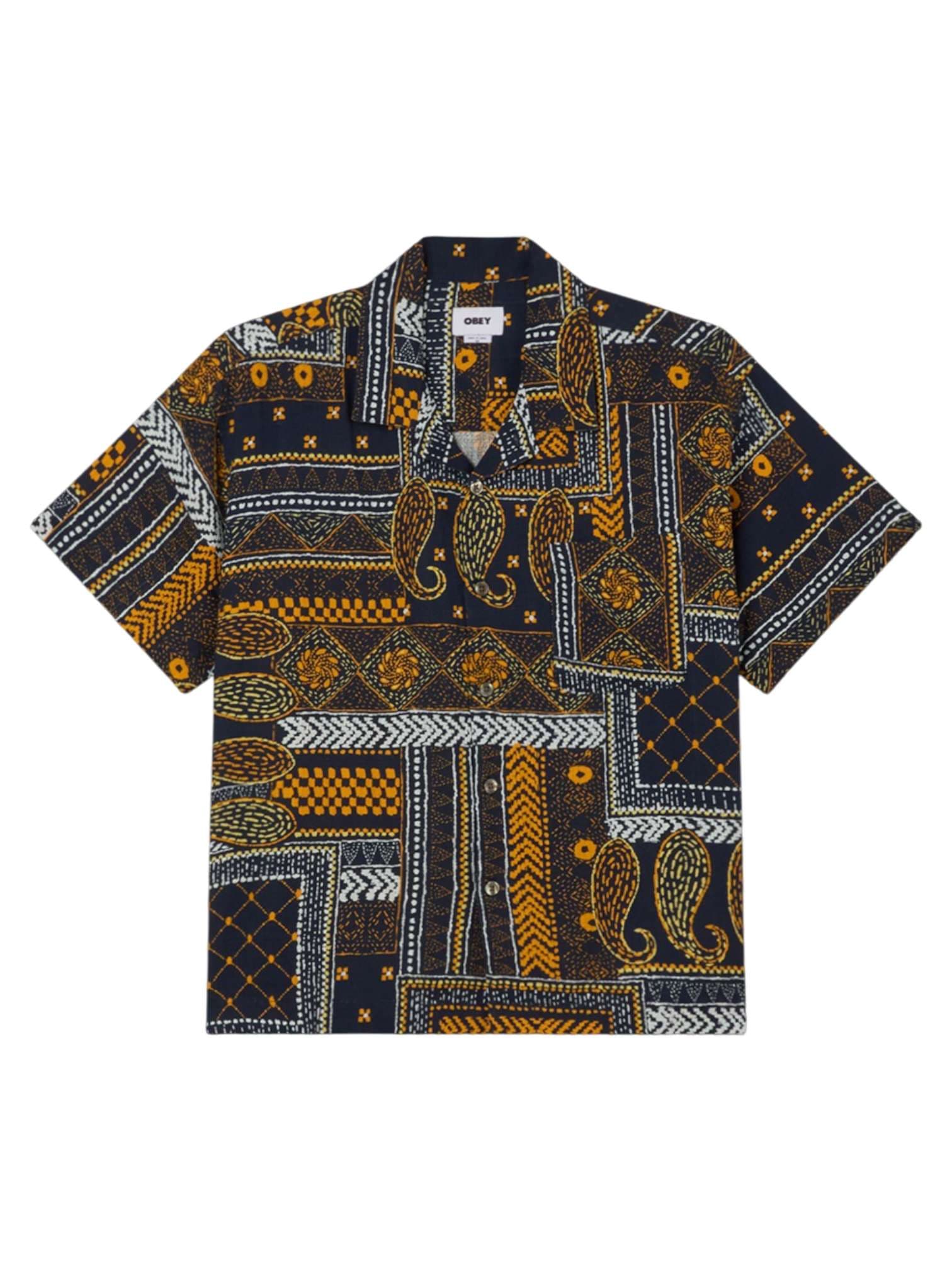 OBEY Obey Archie cuban shirt camicia maniche corte - navy multi - 3
