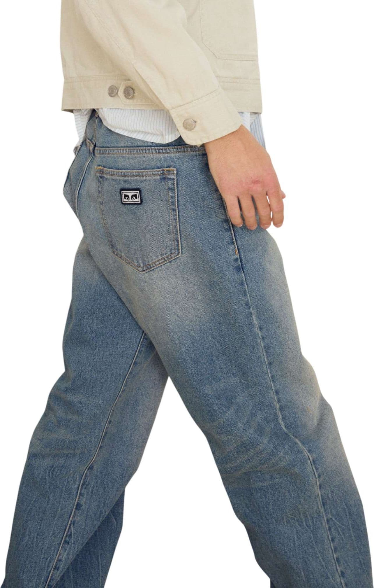 OBEY Obey Classic baggy vintage denim pants jeans con gamba larga - heavy vintage light - 5