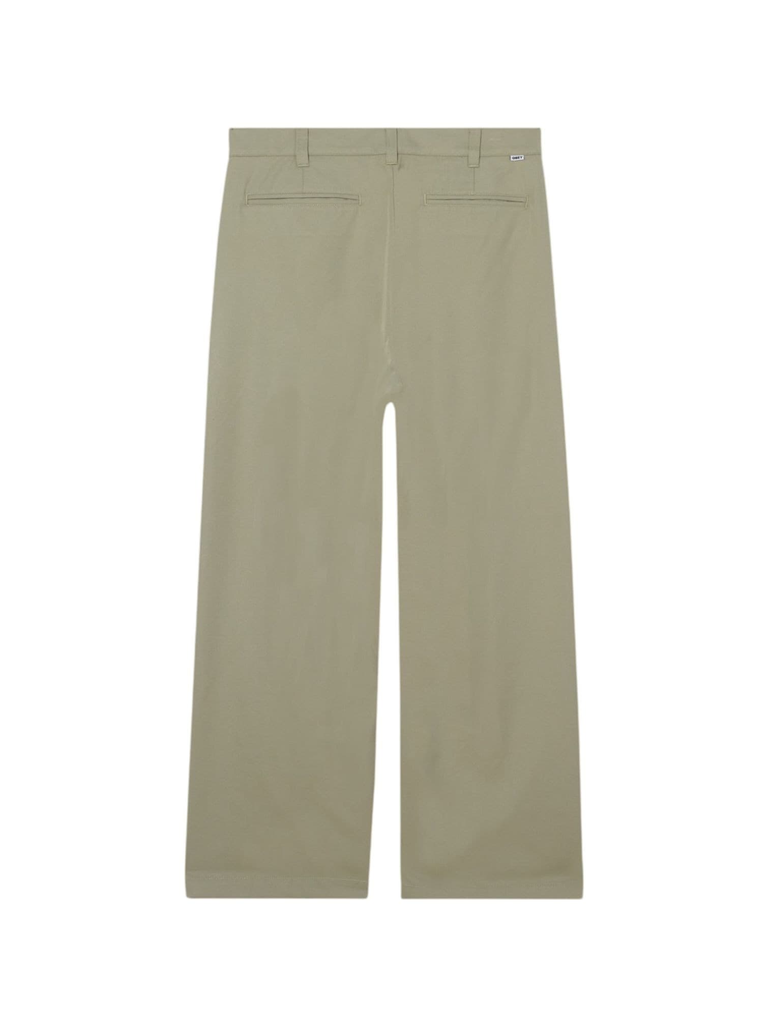 OBEY Obey Otis pleated pants pantaloni sartoriali gamba larga - dried sage - 2