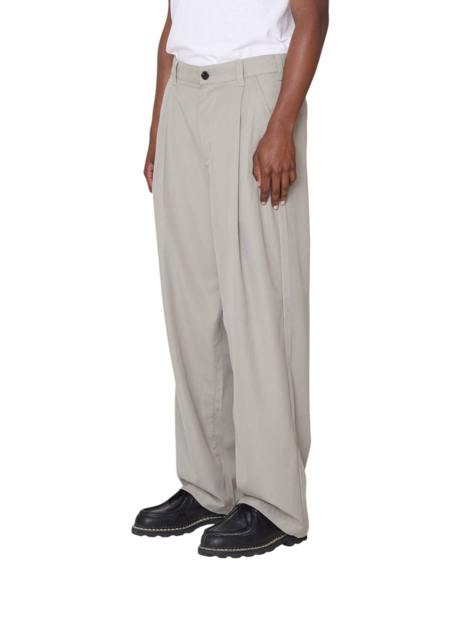 OBEY Obey Otis pleated pants pantaloni sartoriali gamba larga - dried sage - 4