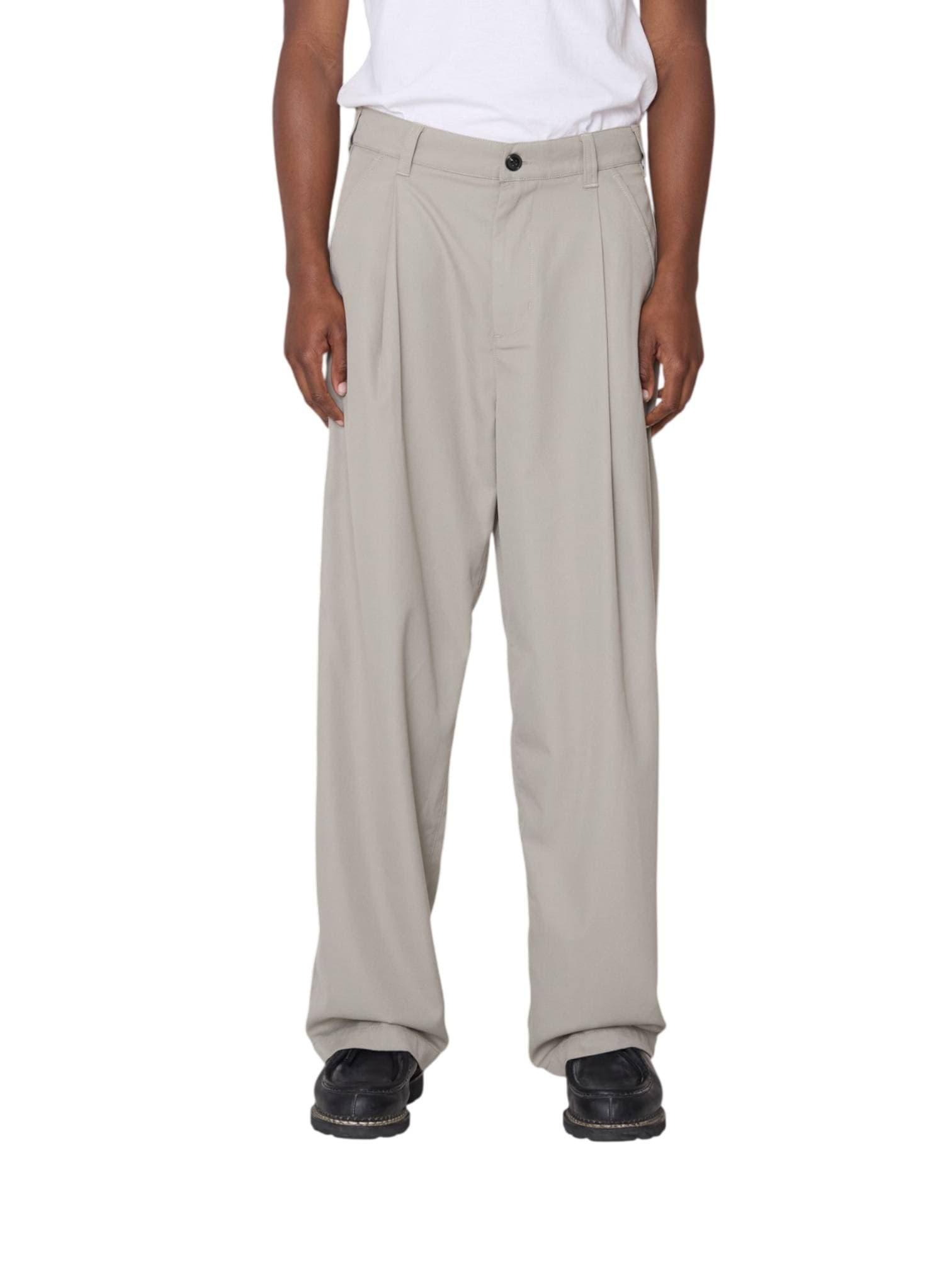 OBEY Obey Otis pleated pants pantaloni sartoriali gamba larga - dried sage - 5