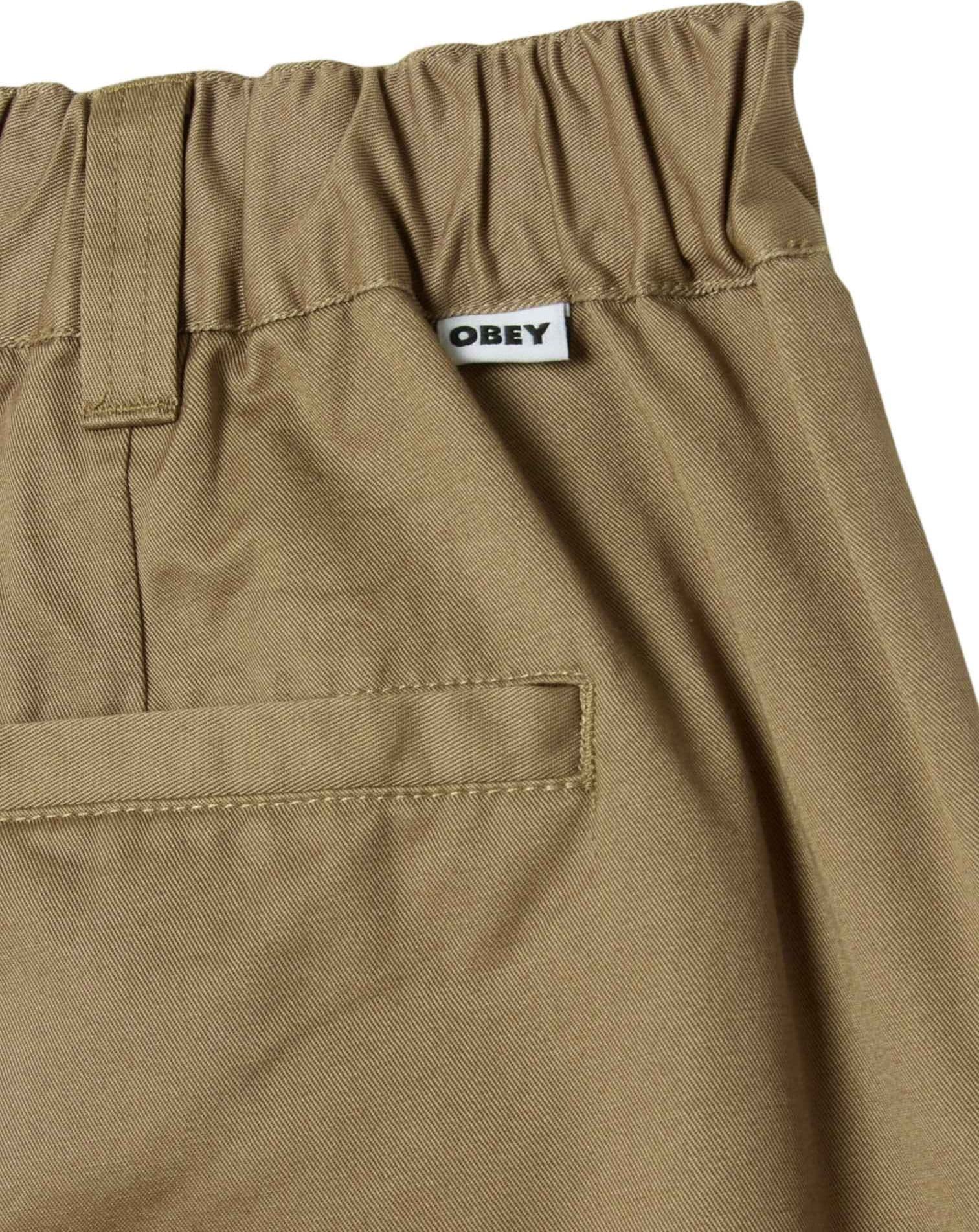 OBEY Obey Foster pleated shorts pantaloncini corti sartoriali in cotone gamba larga - mermaid - 3