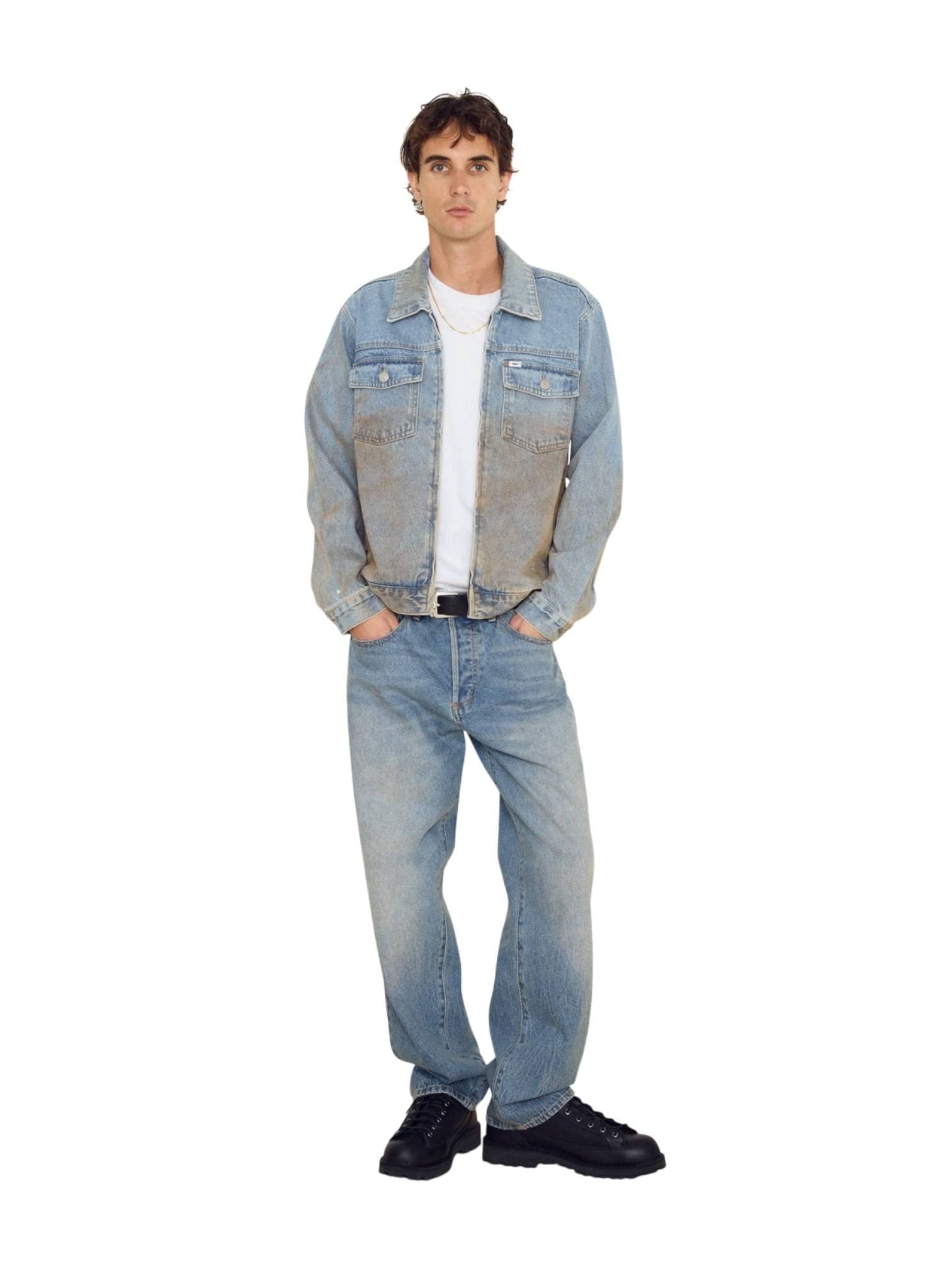 OBEY Obey Base Trucker Jacket giacca in denim leggera con effetto vintage - heavy vintage light - 5