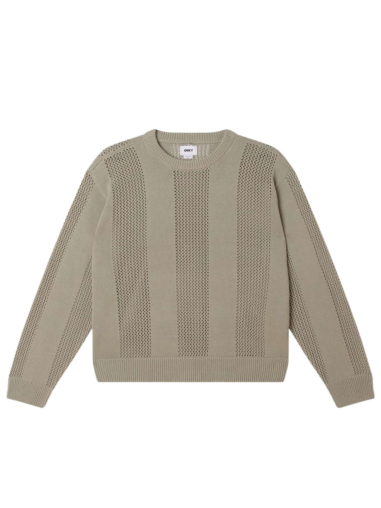 OBEY Obey Classic Crochet sweater maglioncino in cotone leggero - london fog - 4