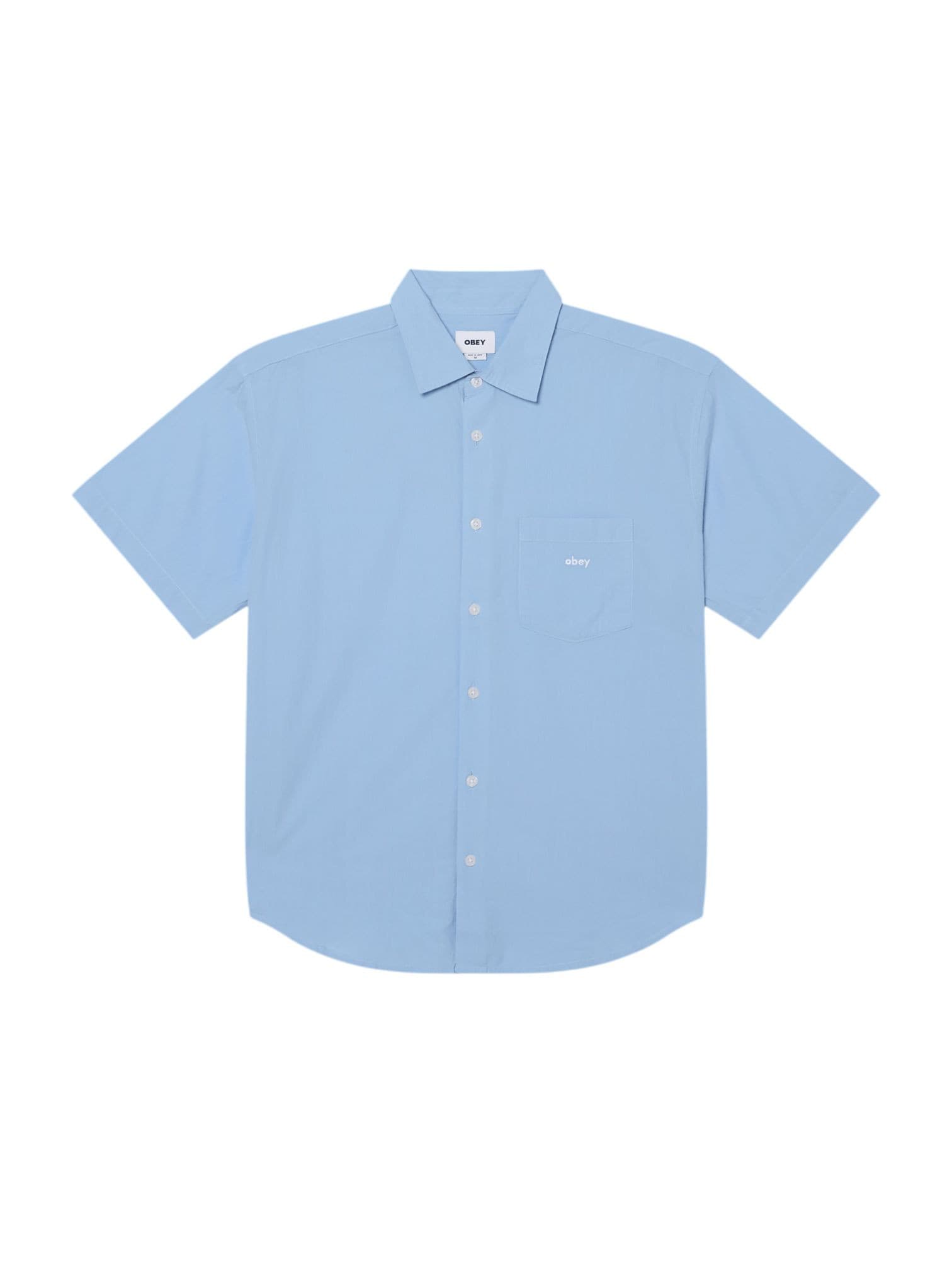 OBEY Obey Bigwig jamie woven camicia a righe maniche corte - sky blue multi - 4