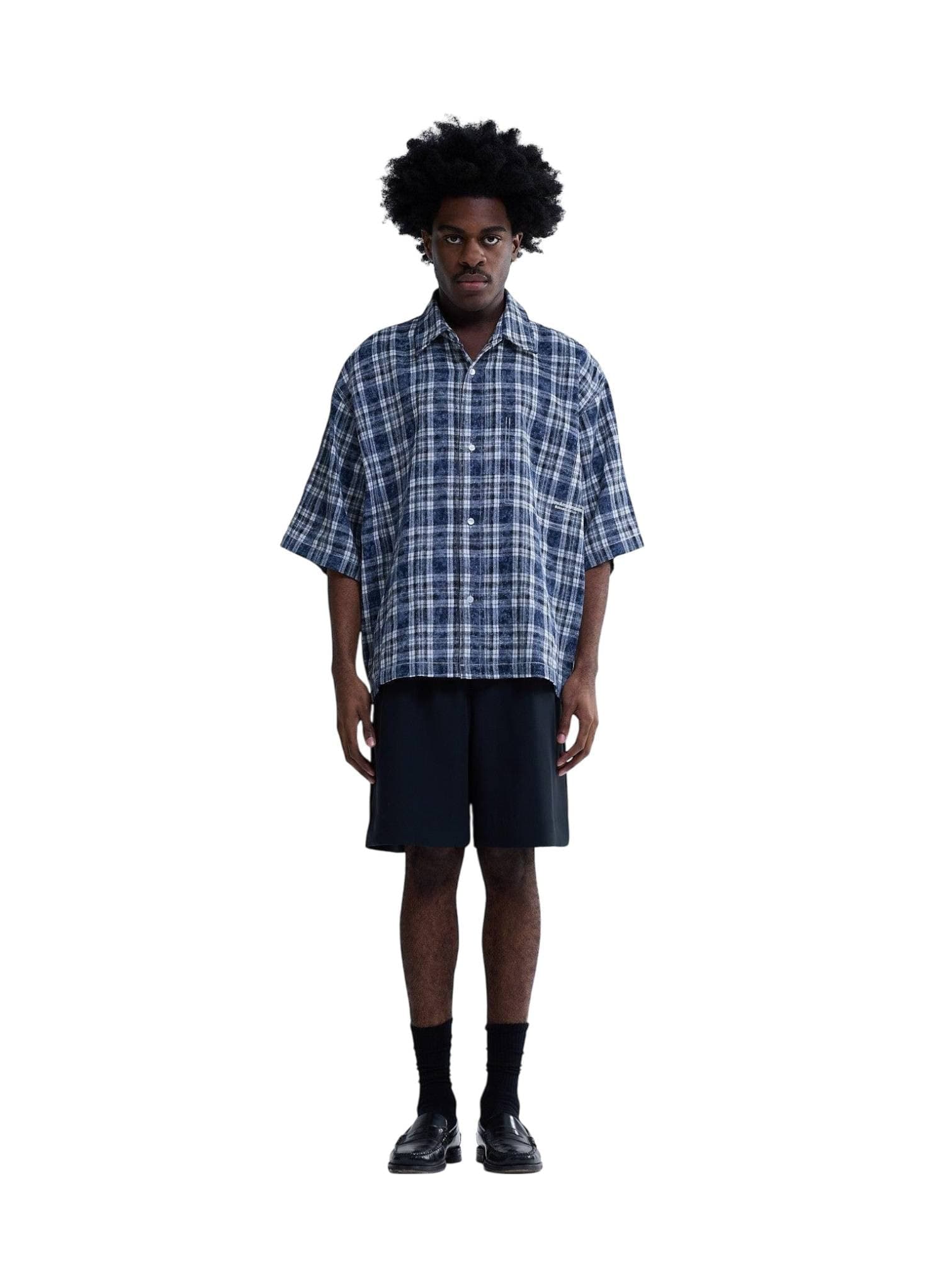 NEW AMSTERDAM SURF ASSOCIATION New Amsterdam surf Association Wijk short sleeves check shirt camicia a quadri boxy fit maniche corte - bleached check - 3