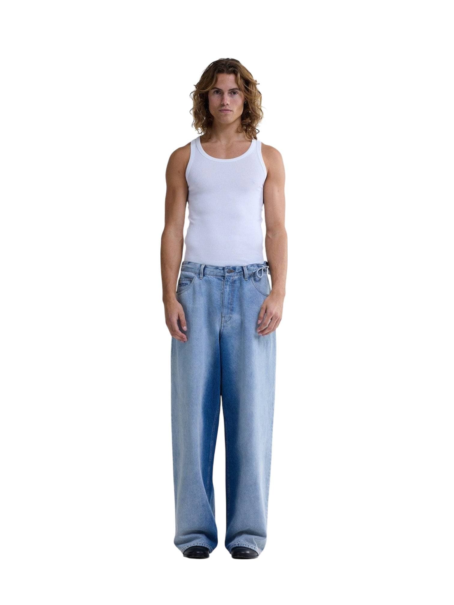 NEW AMSTERDAM SURF ASSOCIATION New Amsterdam surf Association 40A denim pants jeans gamba larga e dritta - light blue - 2