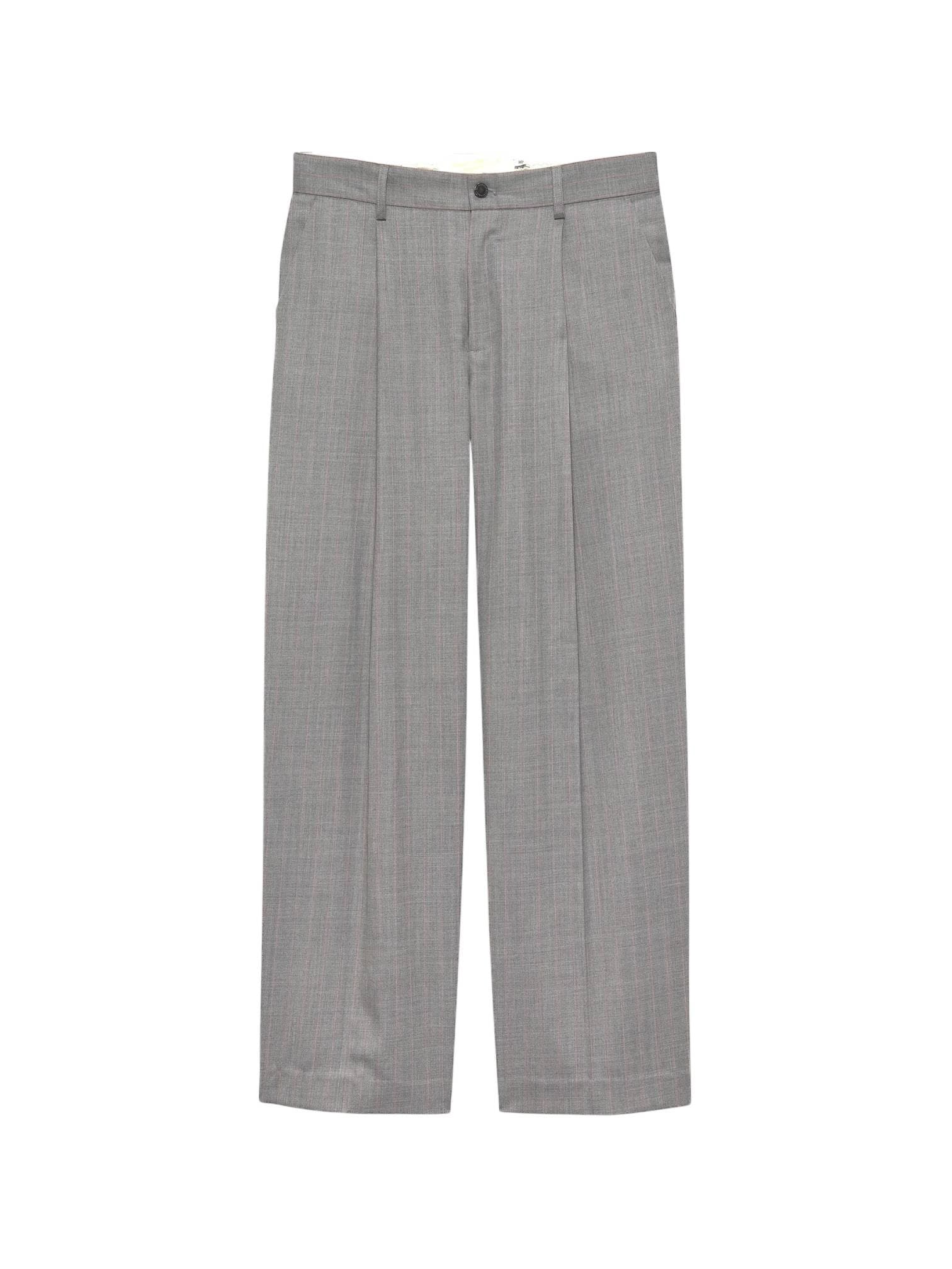 NEW AMSTERDAM SURF ASSOCIATION New Amsterdam surf Association Wool after trouser pantaloni sartoriali gamba dritta - grey/pink pinstripe - 8