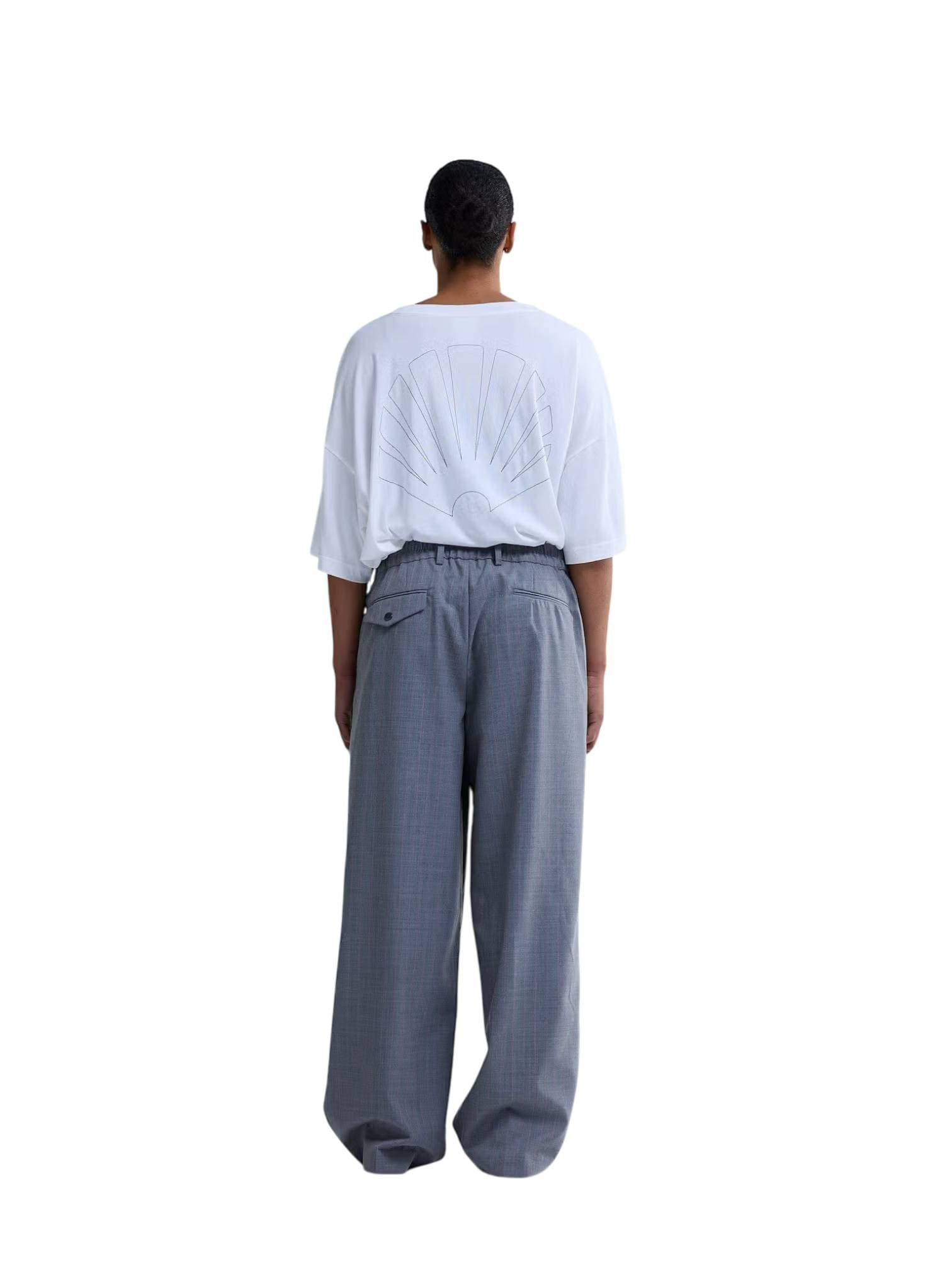 NEW AMSTERDAM SURF ASSOCIATION New Amsterdam surf Association Wool after trouser pantaloni sartoriali gamba dritta - grey/pink pinstripe - 7