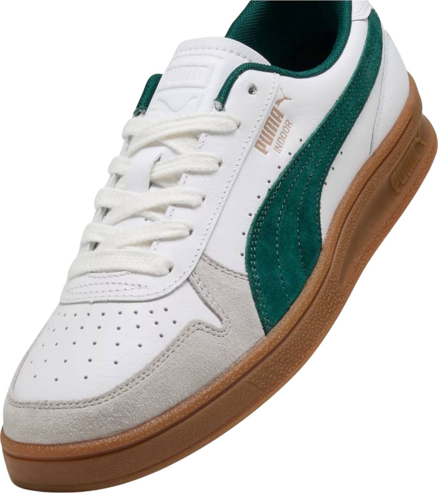 PUMA SPORTSTYLE Puma Indoor sneakers basse in pelle - White/Dark mirtle/gum - 4