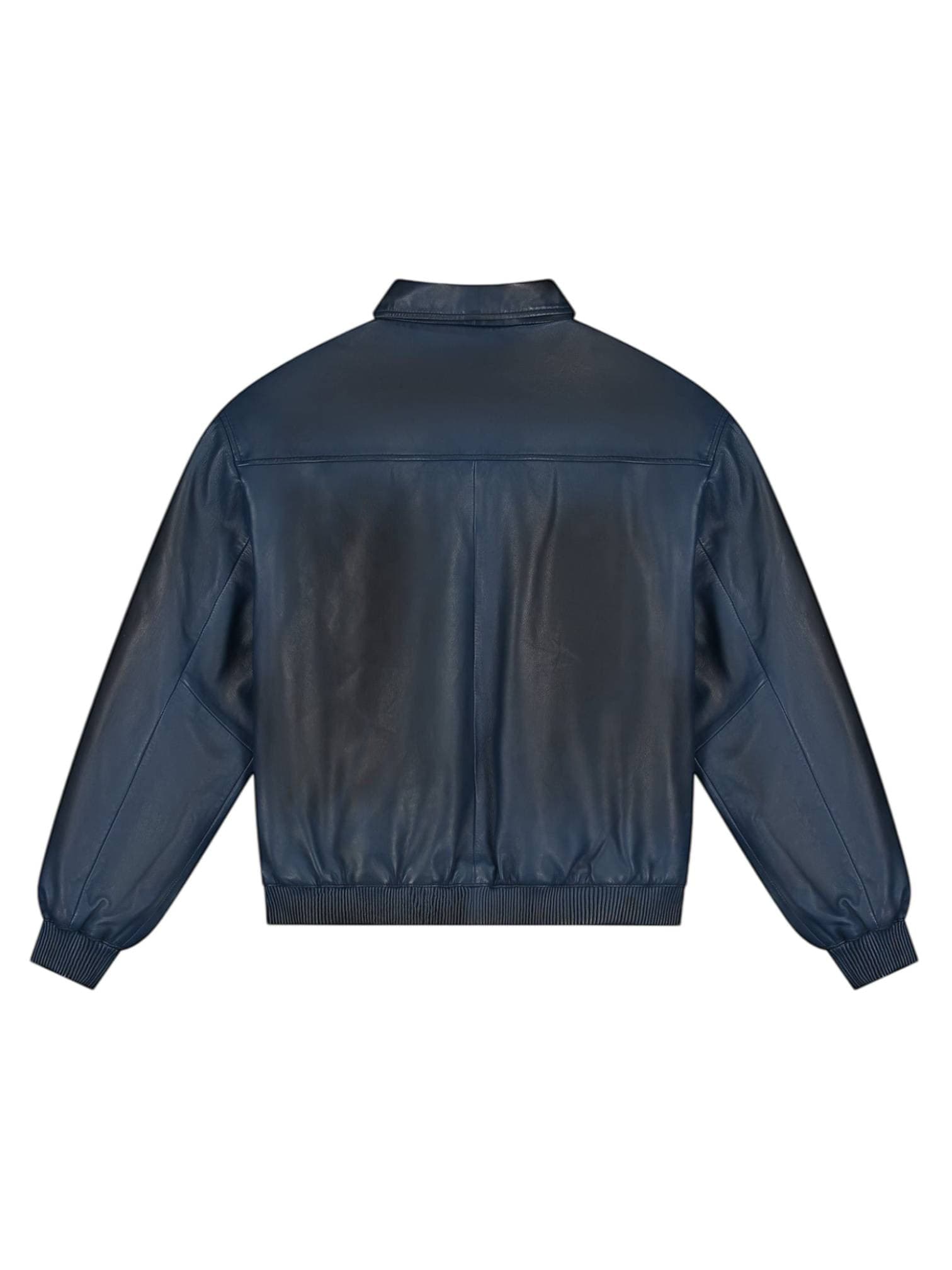 ARTE ANTWERP Arte Antwerp Leather Fade Jacket giacca in pelle con colletto effetto vintage - Navy - 2