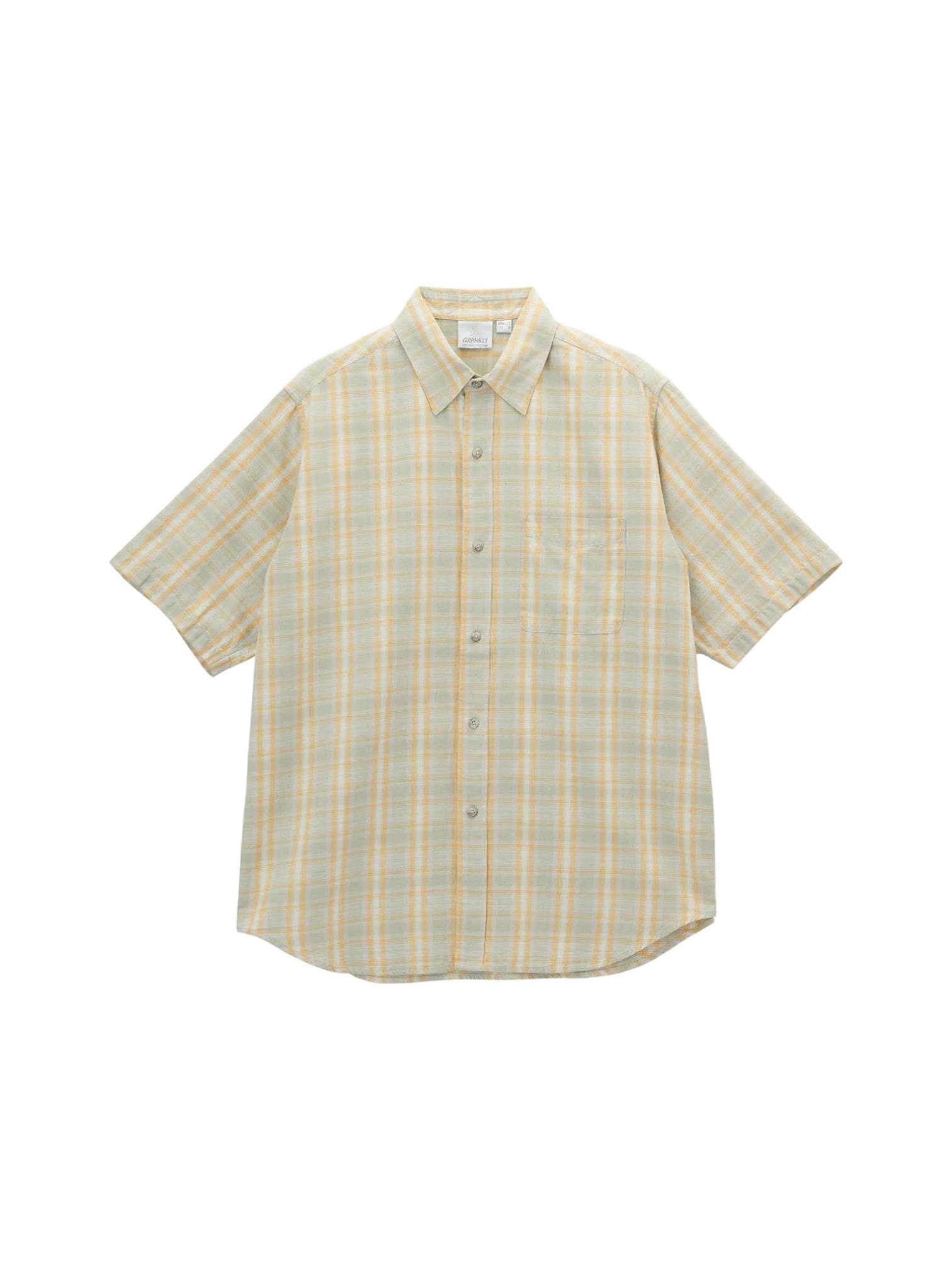 GRAMICCI Gramicci Checkered ombre shirt camicione a quadri maniche corte - mustard - 8