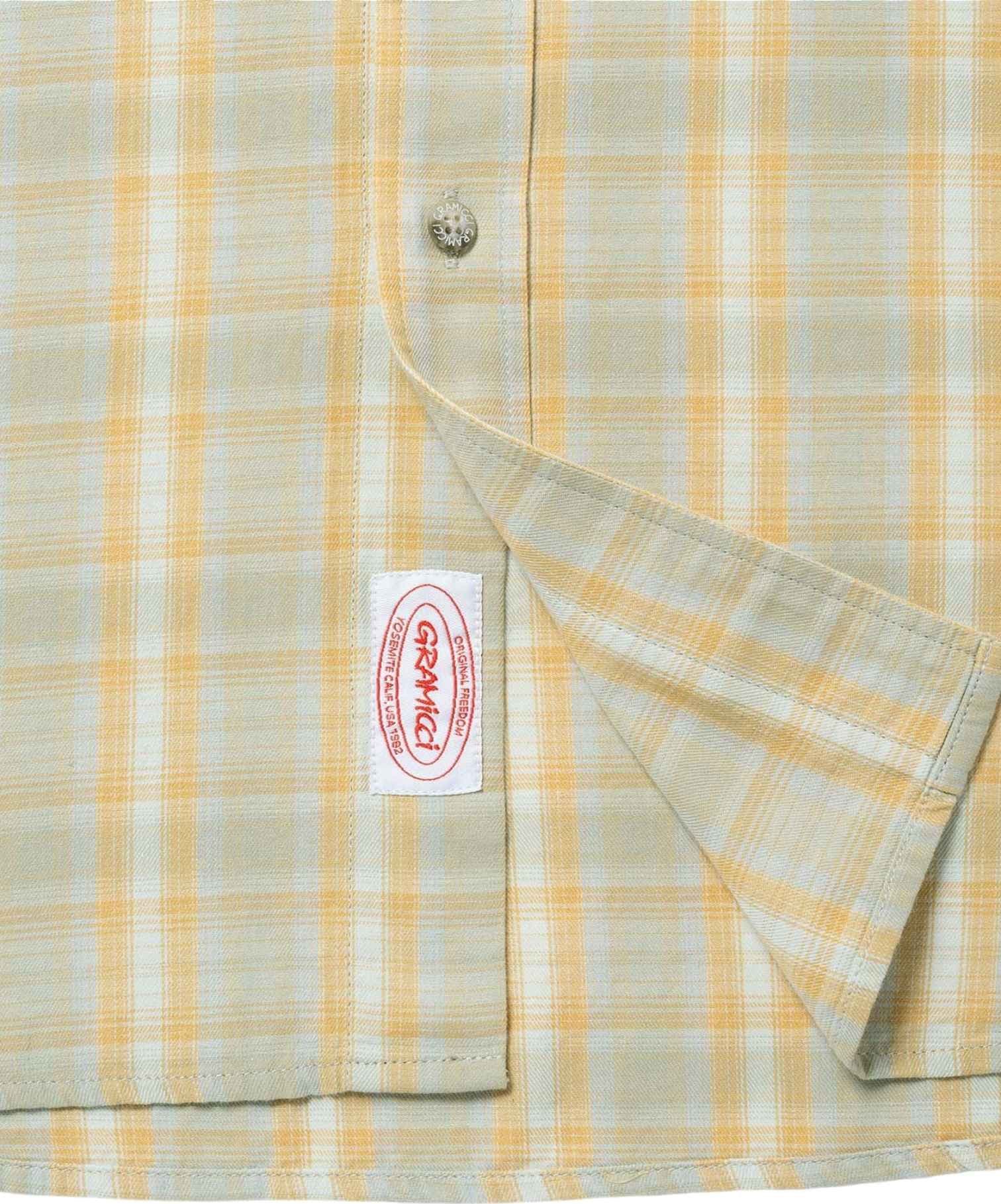 GRAMICCI Gramicci Checkered ombre shirt camicione a quadri maniche corte - mustard - 7