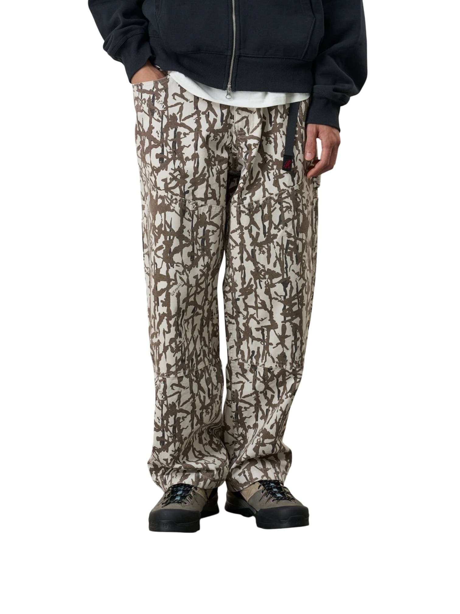 GRAMICCI Gramicci Taos pantaloni gamba dritta in canvas con cinturino incorporato - grey reed - 3