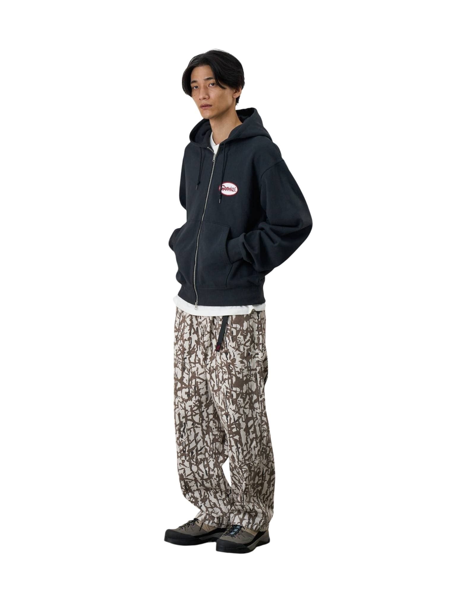 GRAMICCI Gramicci Taos pantaloni gamba dritta in canvas con cinturino incorporato - grey reed - 4