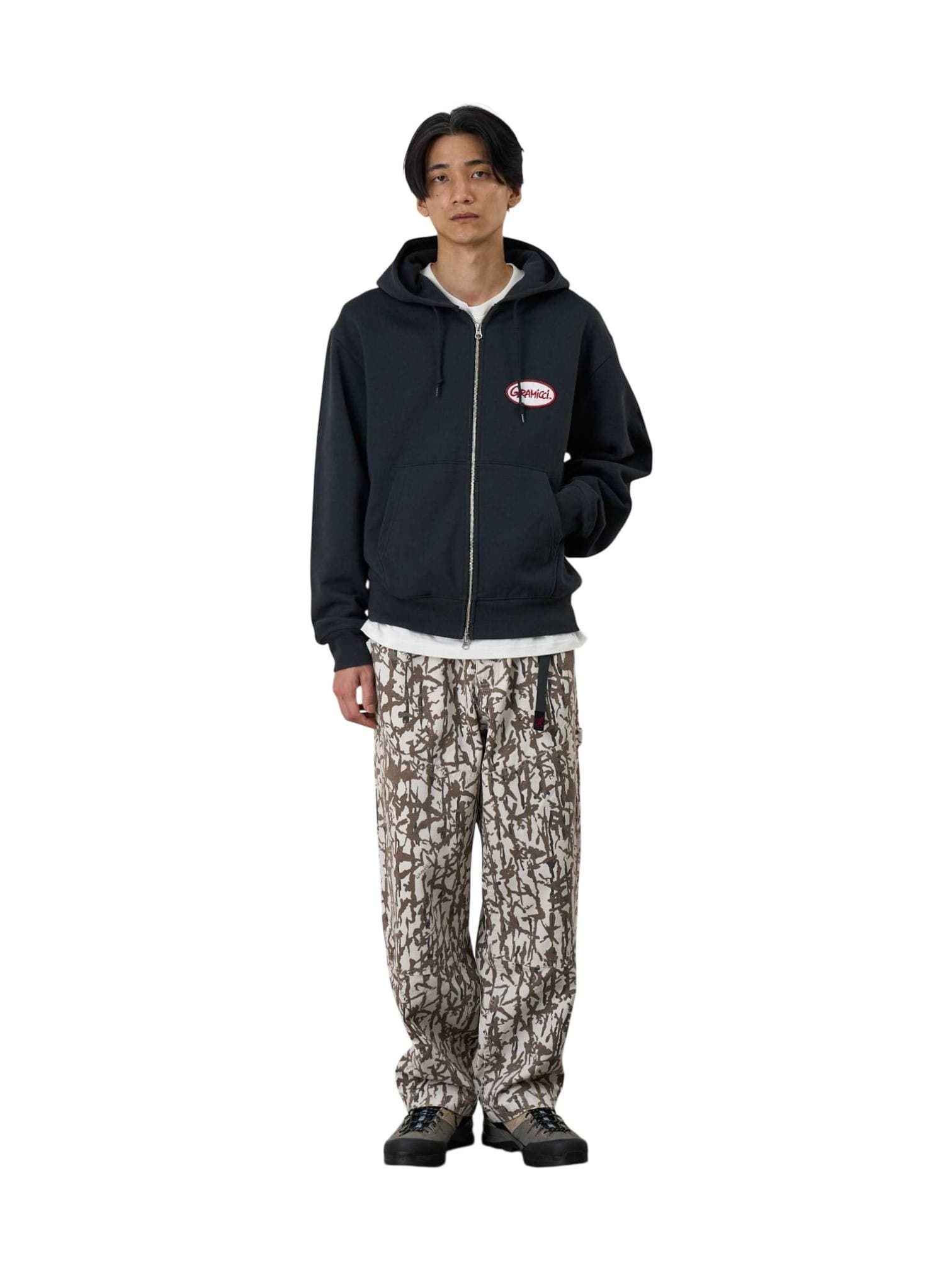 GRAMICCI Gramicci Taos pantaloni gamba dritta in canvas con cinturino incorporato - grey reed - 6