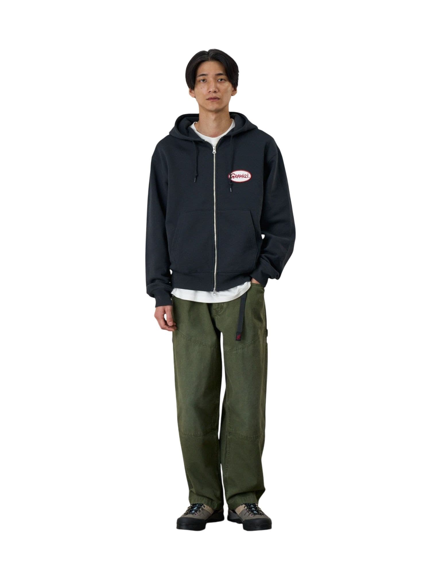 GRAMICCI Gramicci Taos pantaloni gamba dritta in canvas con cinturino incorporato - moss green - 3