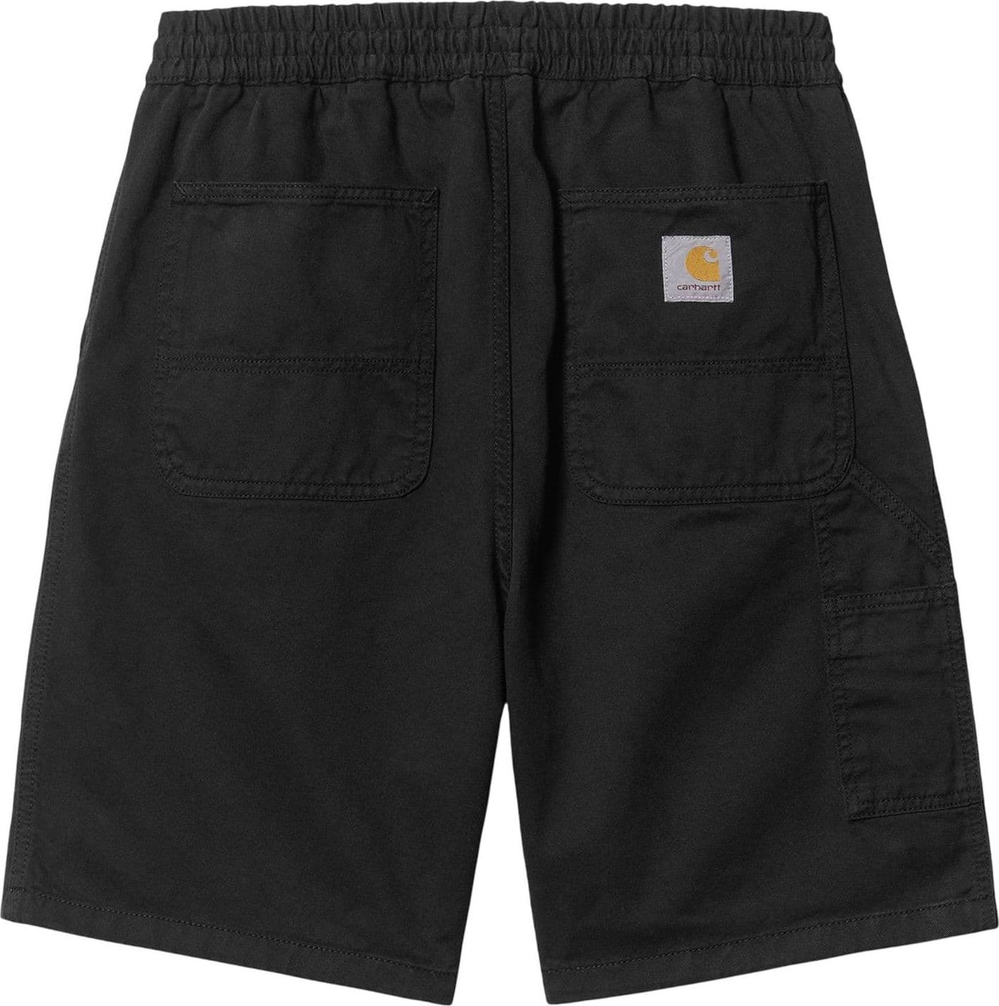 CARHARTT WIP Carhartt Wip Flint short in cotone gamba larga con elastico in vita - Black garment dyed - 7