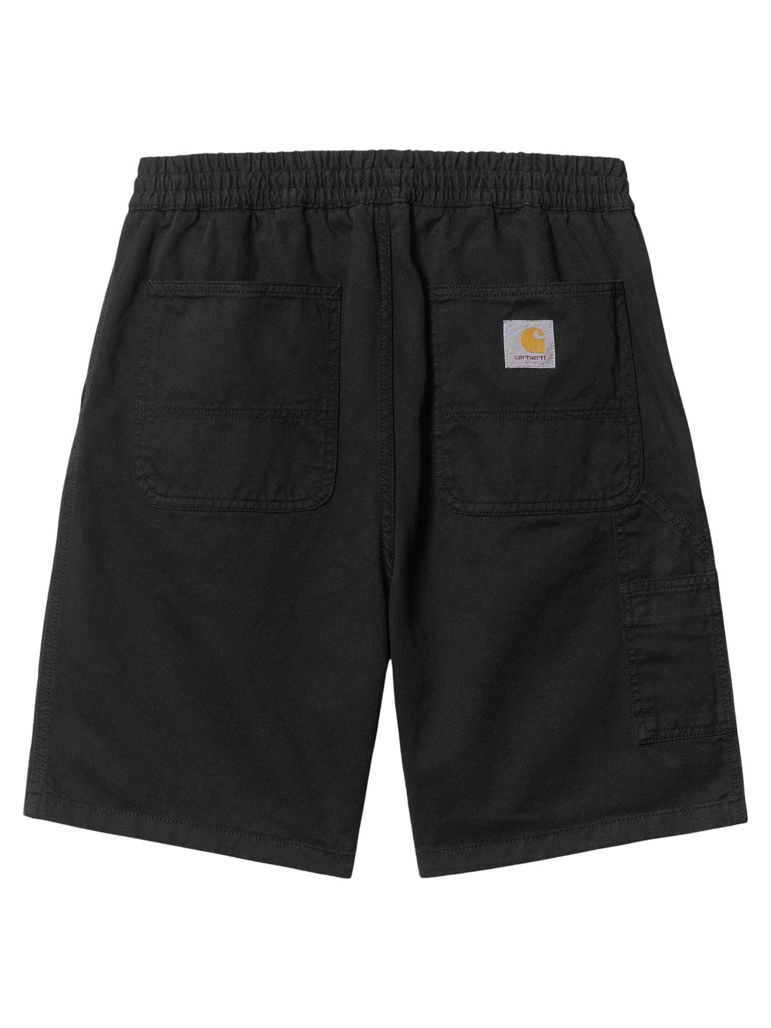 CARHARTT WIP Carhartt Wip Flint short in cotone gamba larga con elastico in vita - Black garment dyed - 7