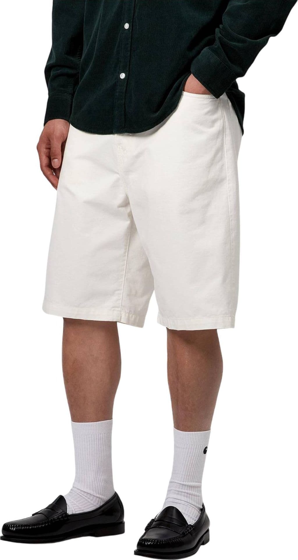 CARHARTT WIP Carhartt Wip Landon short in cotone gamba larga - Off-White rinsed - 5