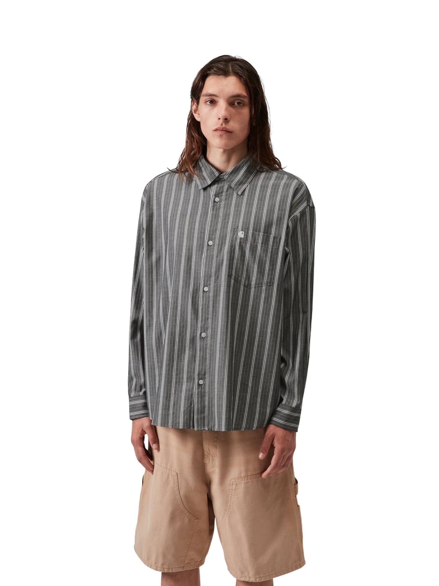 CARHARTT WIP Carhartt Wip L/S Beale Shirt camicia a righe maniche lunghe - Black/white - 3