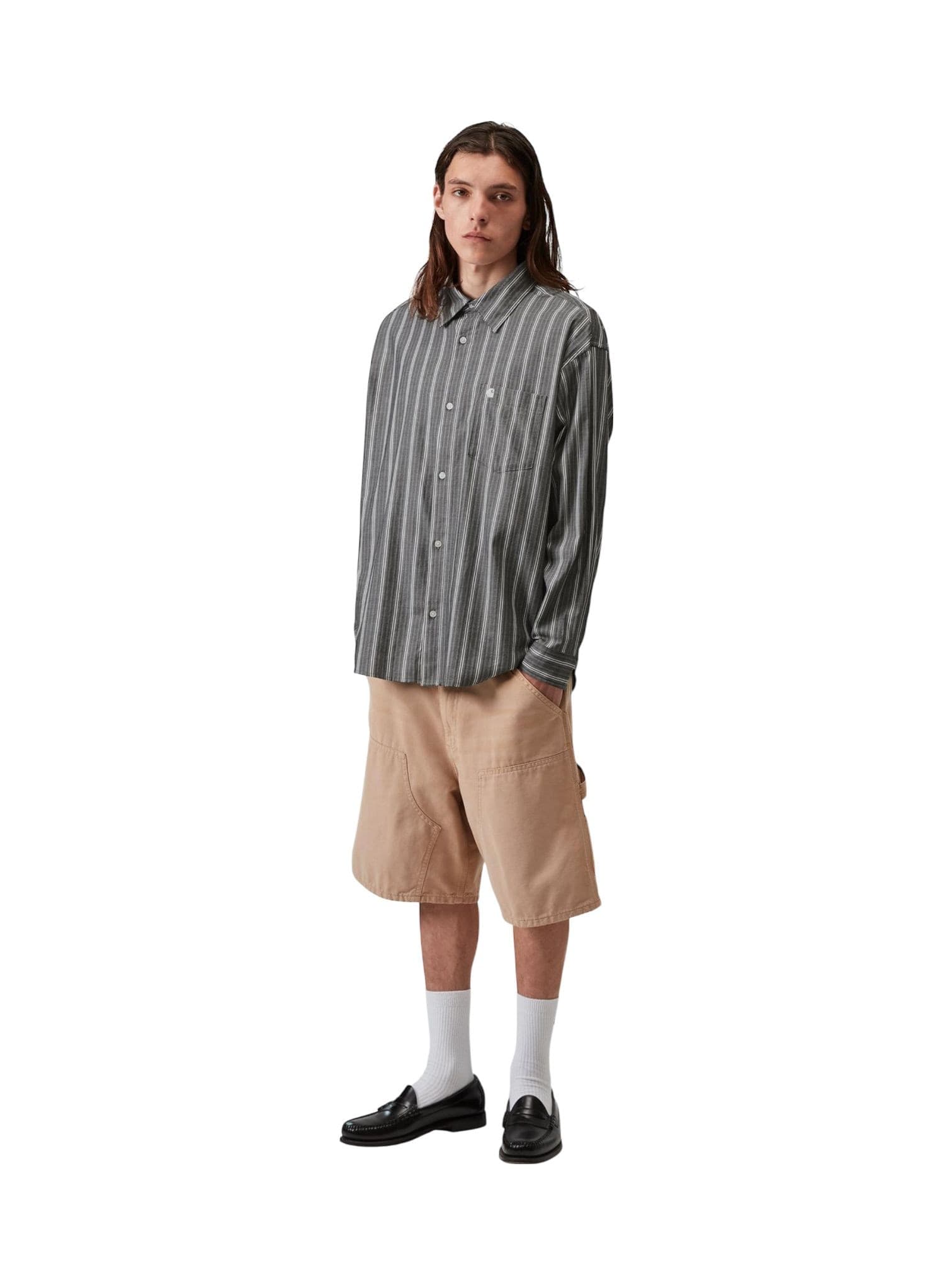 CARHARTT WIP Carhartt Wip L/S Beale Shirt camicia a righe maniche lunghe - Black/white - 5
