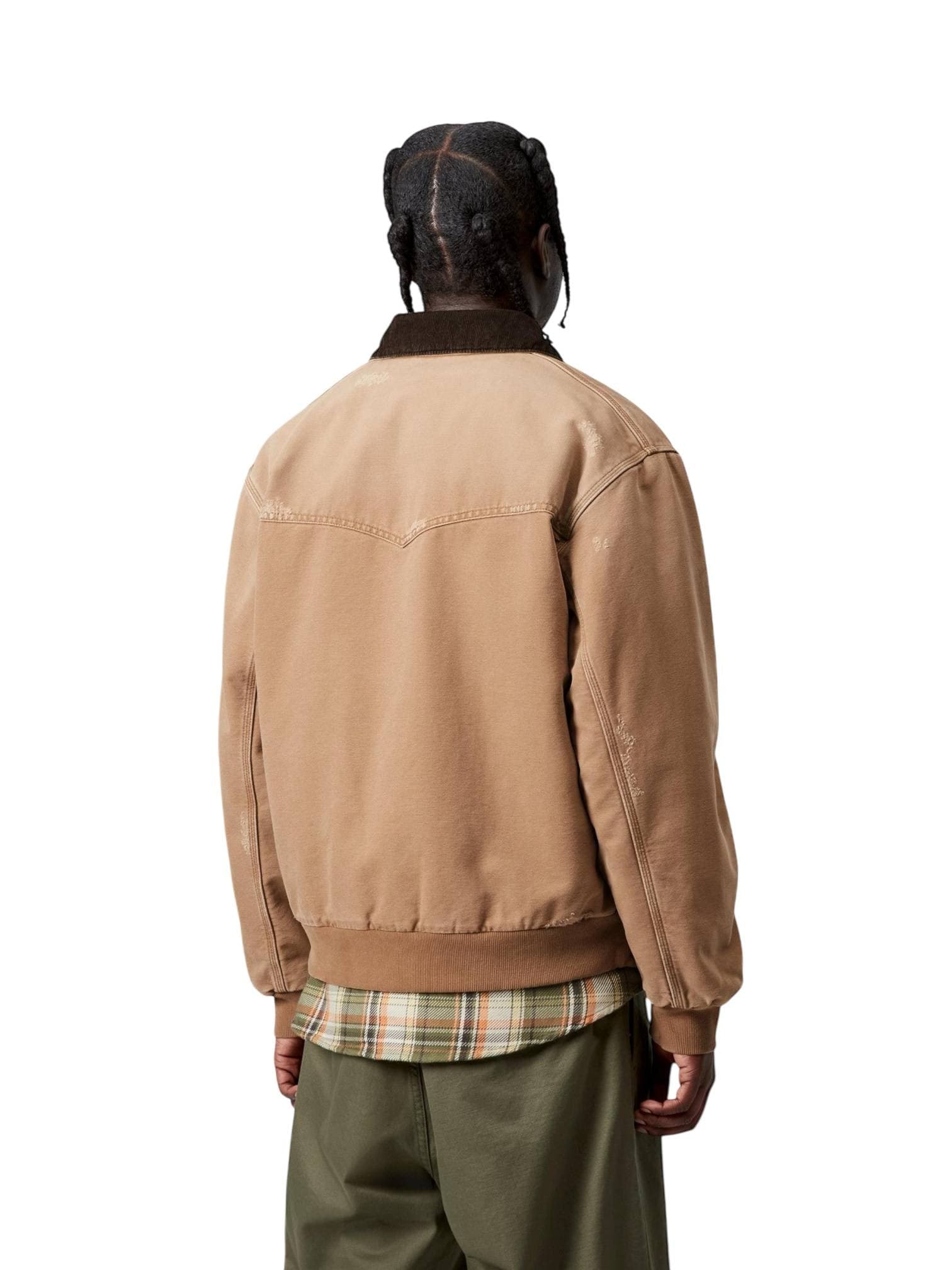 CARHARTT WIP Carhartt Wip OG Santa Fe Jacket giacca in canvas con colletto - Hamilton Brown / Tobacco grind washed - 4