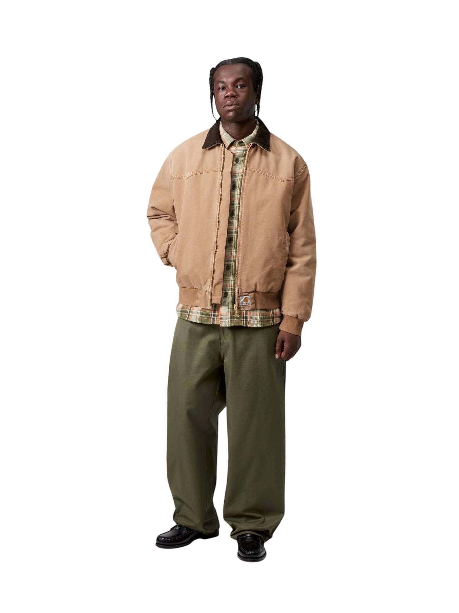 CARHARTT WIP Carhartt Wip OG Santa Fe Jacket giacca in canvas con colletto - Hamilton Brown / Tobacco grind washed - 6