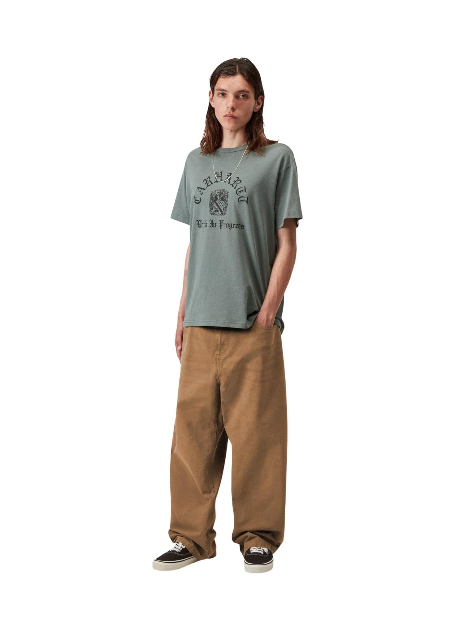 CARHARTT WIP Carhartt Wip Brandon pants jeans gamba larga in canvas rigido - Hamilton Brown grind washed - 6