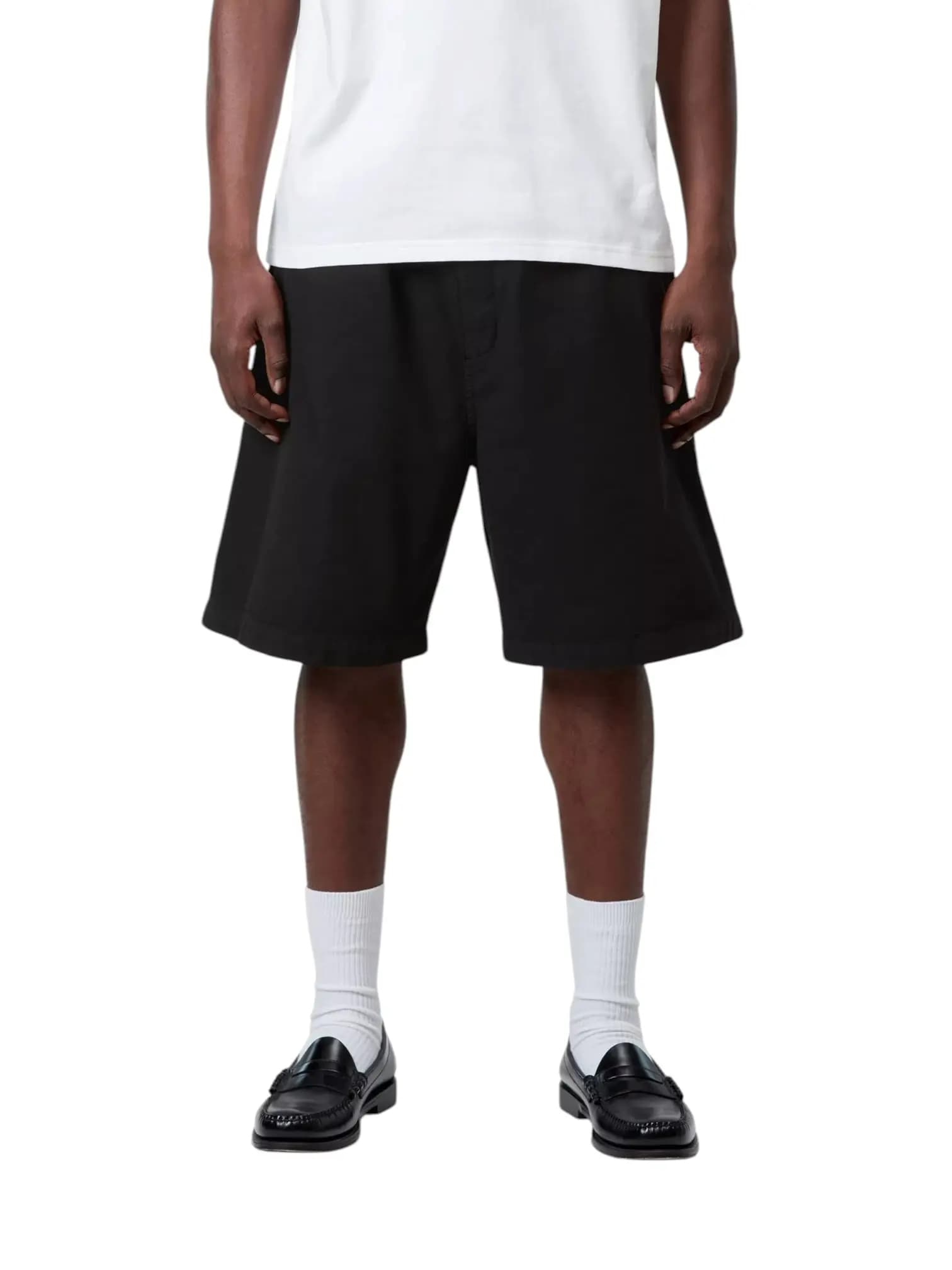 CARHARTT WIP Carhartt Wip Rainer Shorts bermuda in cotone con elastico in vita - black garment dyed - 3