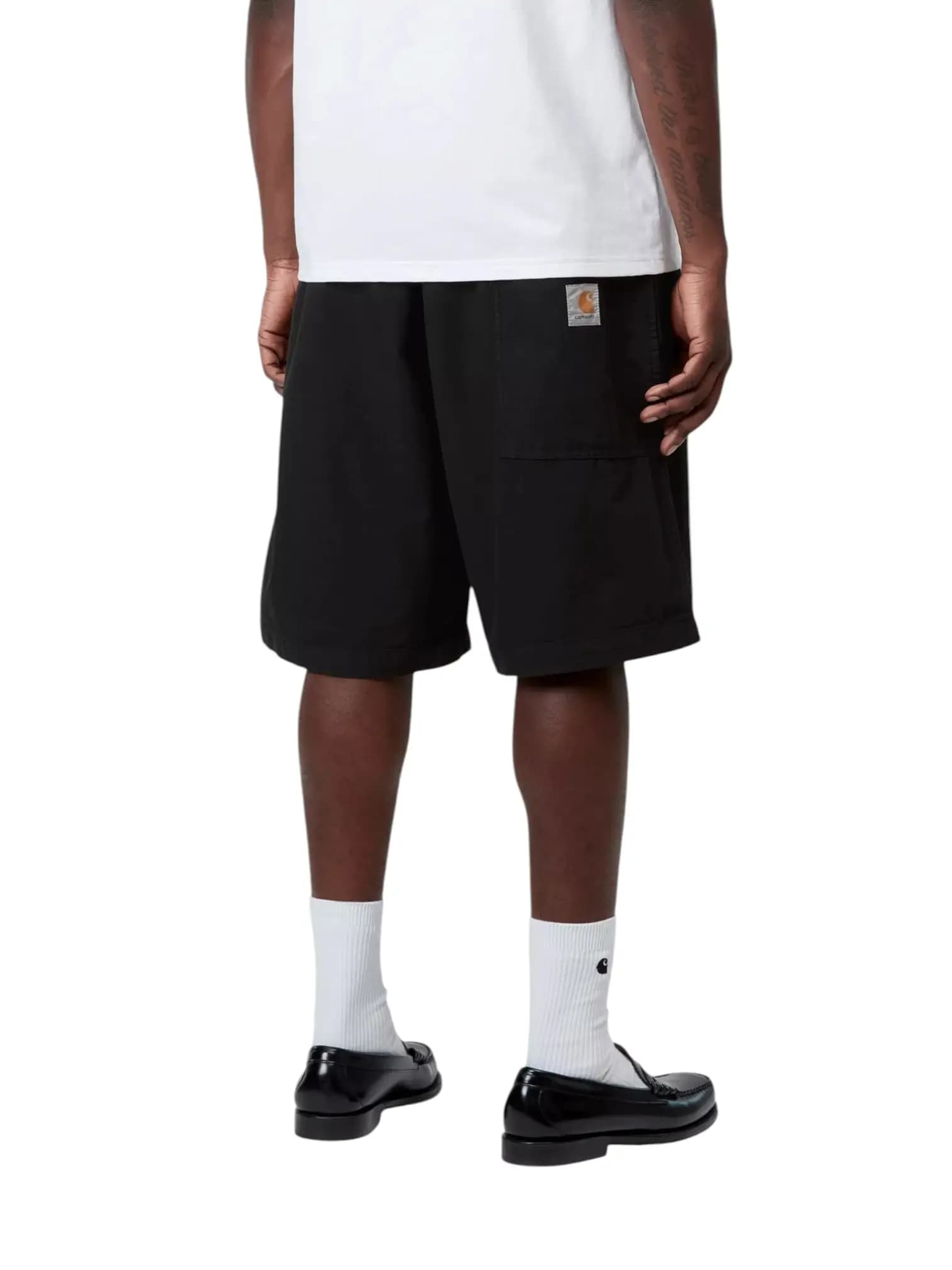 CARHARTT WIP Carhartt Wip Rainer Shorts bermuda in cotone con elastico in vita - black garment dyed - 5