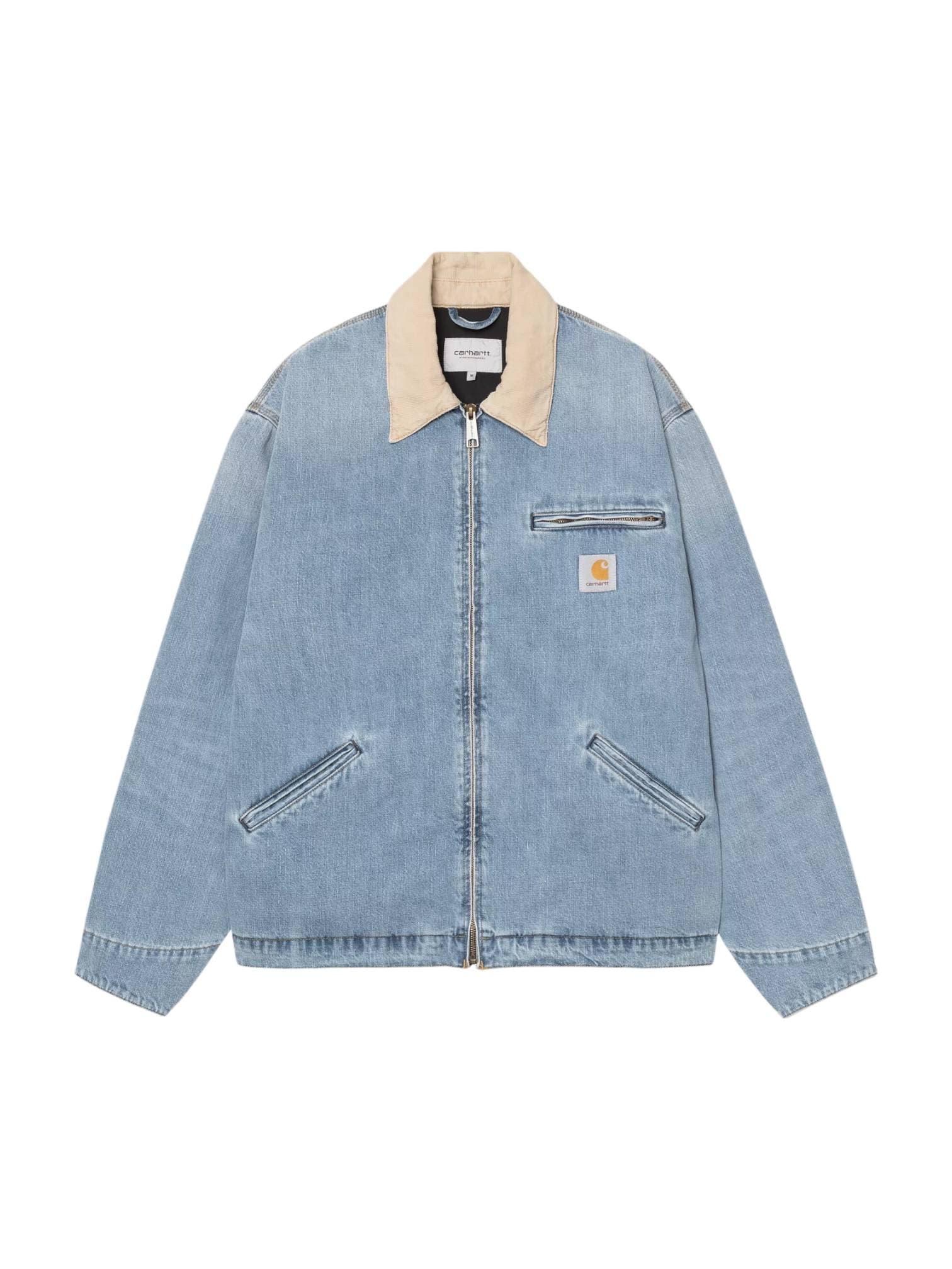 CARHARTT WIP Carhartt Wip Og Detroit jacket giacca in denim leggera con colletto - Blue / Dusty H Brown burst washed - 8