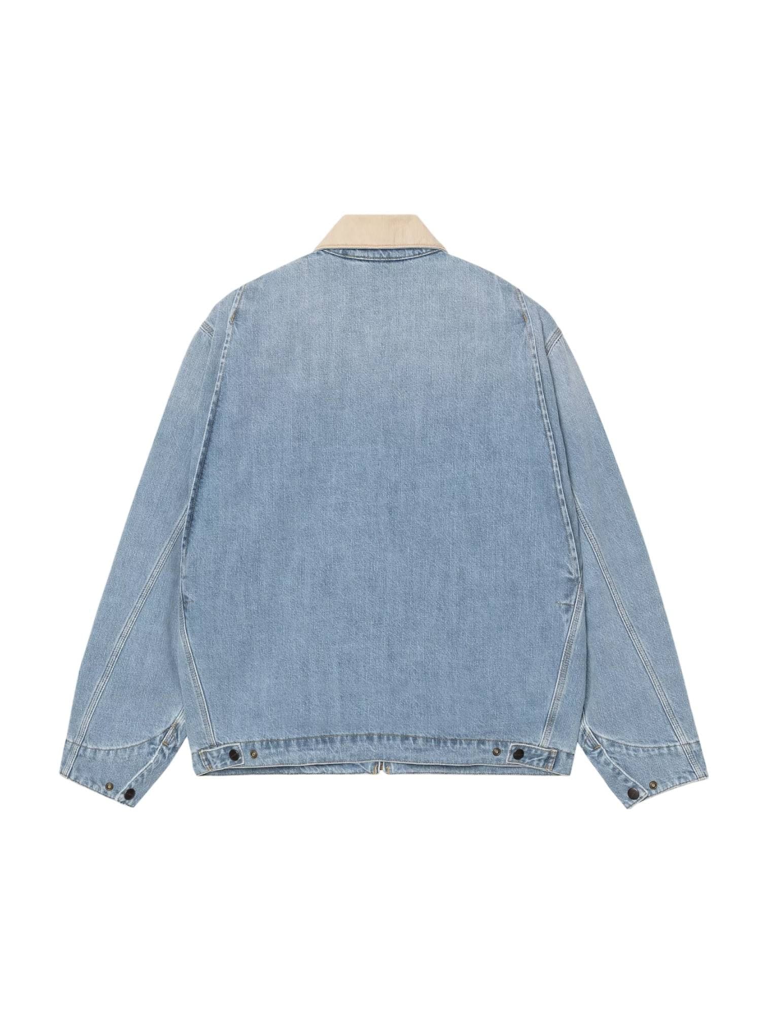 CARHARTT WIP Carhartt Wip Og Detroit jacket giacca in denim leggera con colletto - Blue / Dusty H Brown burst washed - 2